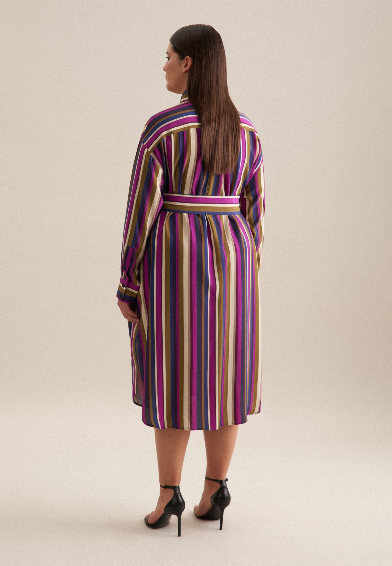 seidensticker Sommerkleid »Schwarze Rose« Langarm Kragen Druck