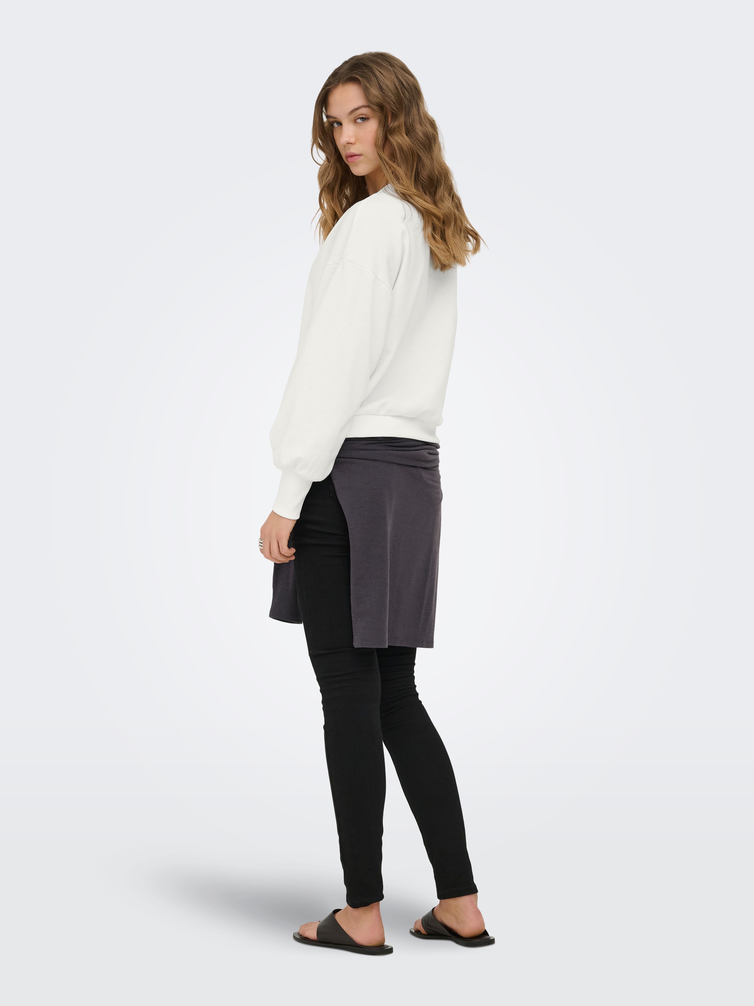 ONLY Sweat-shirt »ONLBROOKE L/S O-NECK SOLID 2 PACK SWT«, 2 mélange coton, coupe régulière
