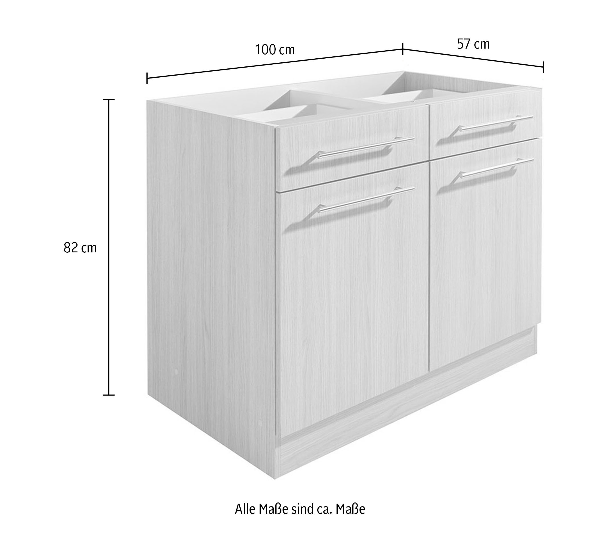 wiho Küchen Armoire basse »Filo« 100 cm breit, ohne Arbeitsplatte