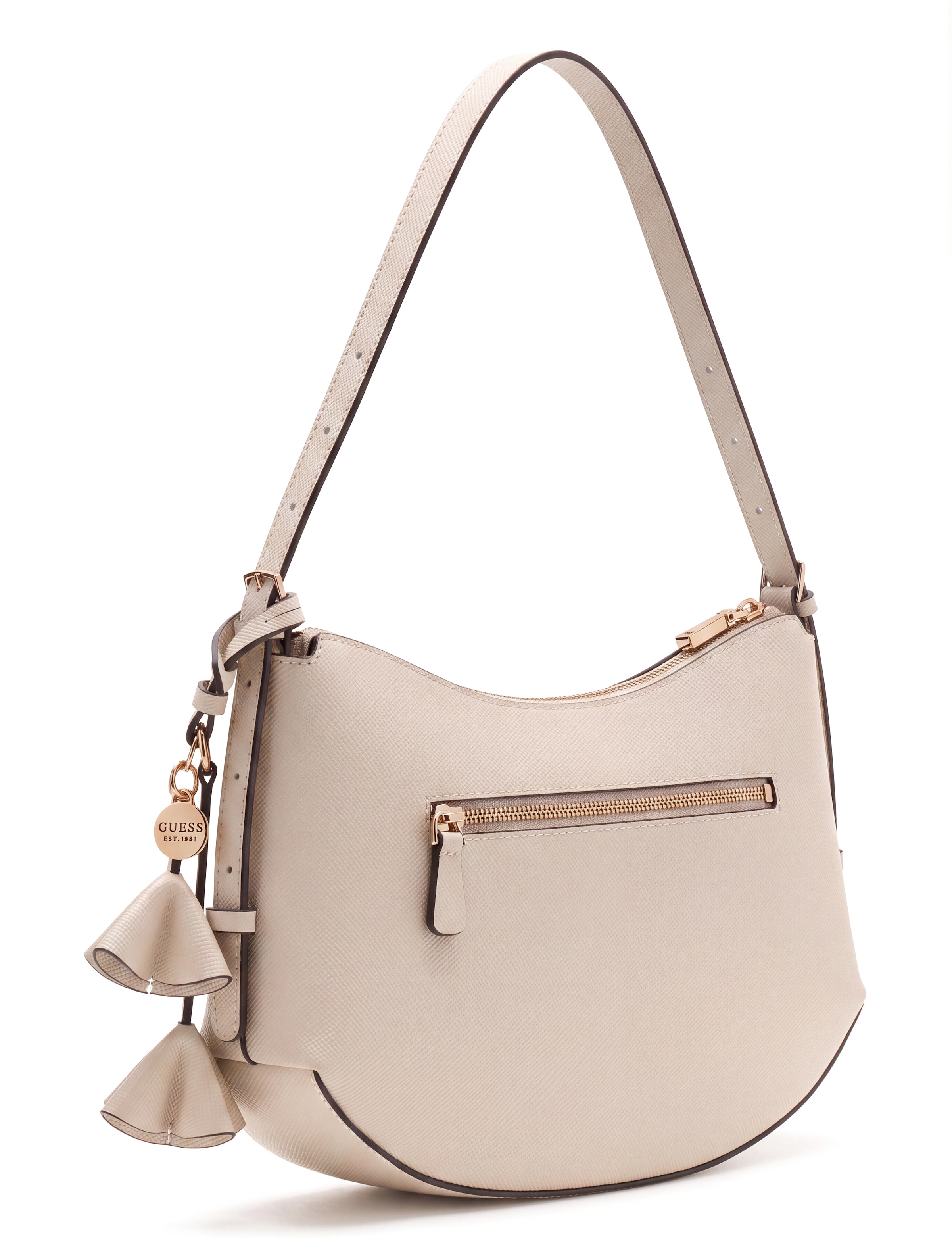 Guess Hobo »DANIELLE MED SHOULDER BAG« Damen Henkeltasche, Handtasche mit modischem Anhänger