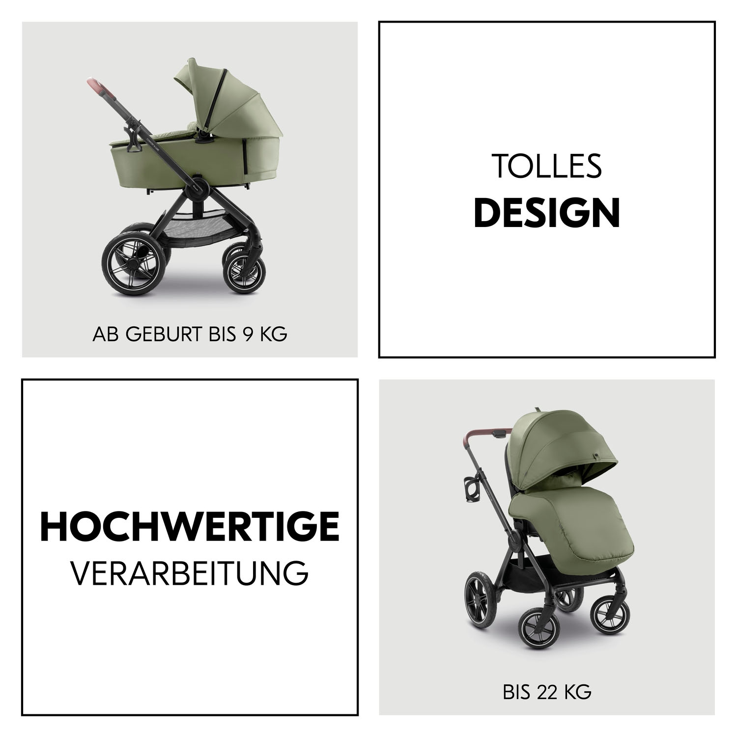 Hauck Kombi-Kinderwagen »Comfort N Care« 22 kg Belastbarkeit bis 22 kg