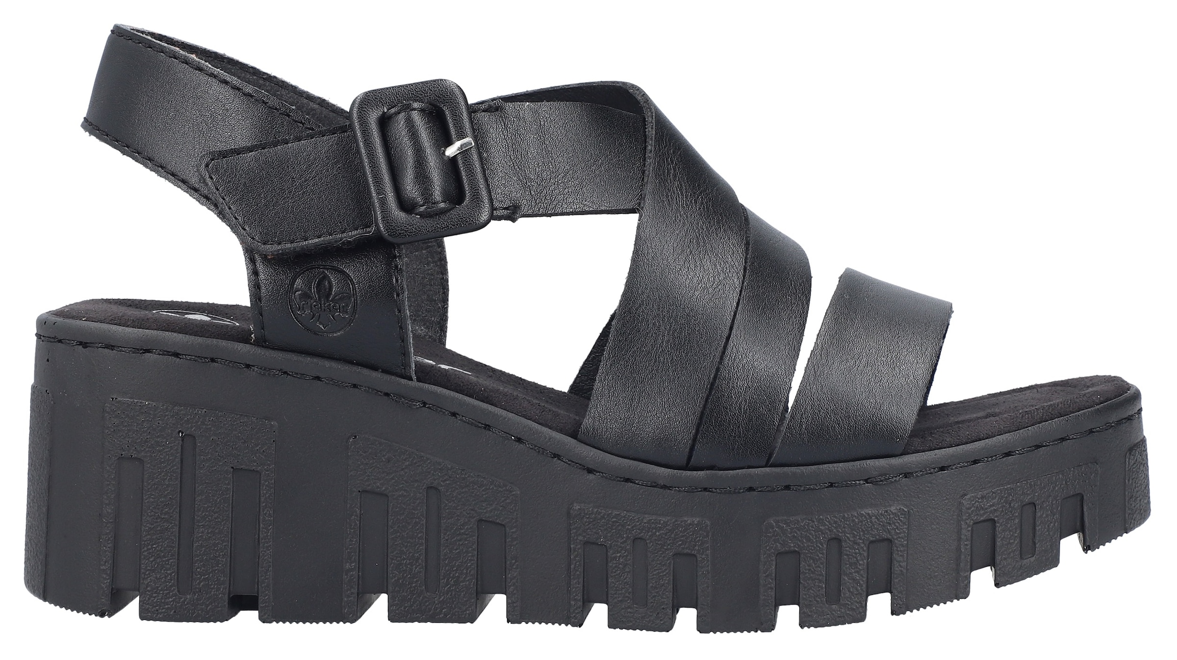Rieker Sandales à plateforme  chaussure d’été, sandalette compensée avec fermeture velcro