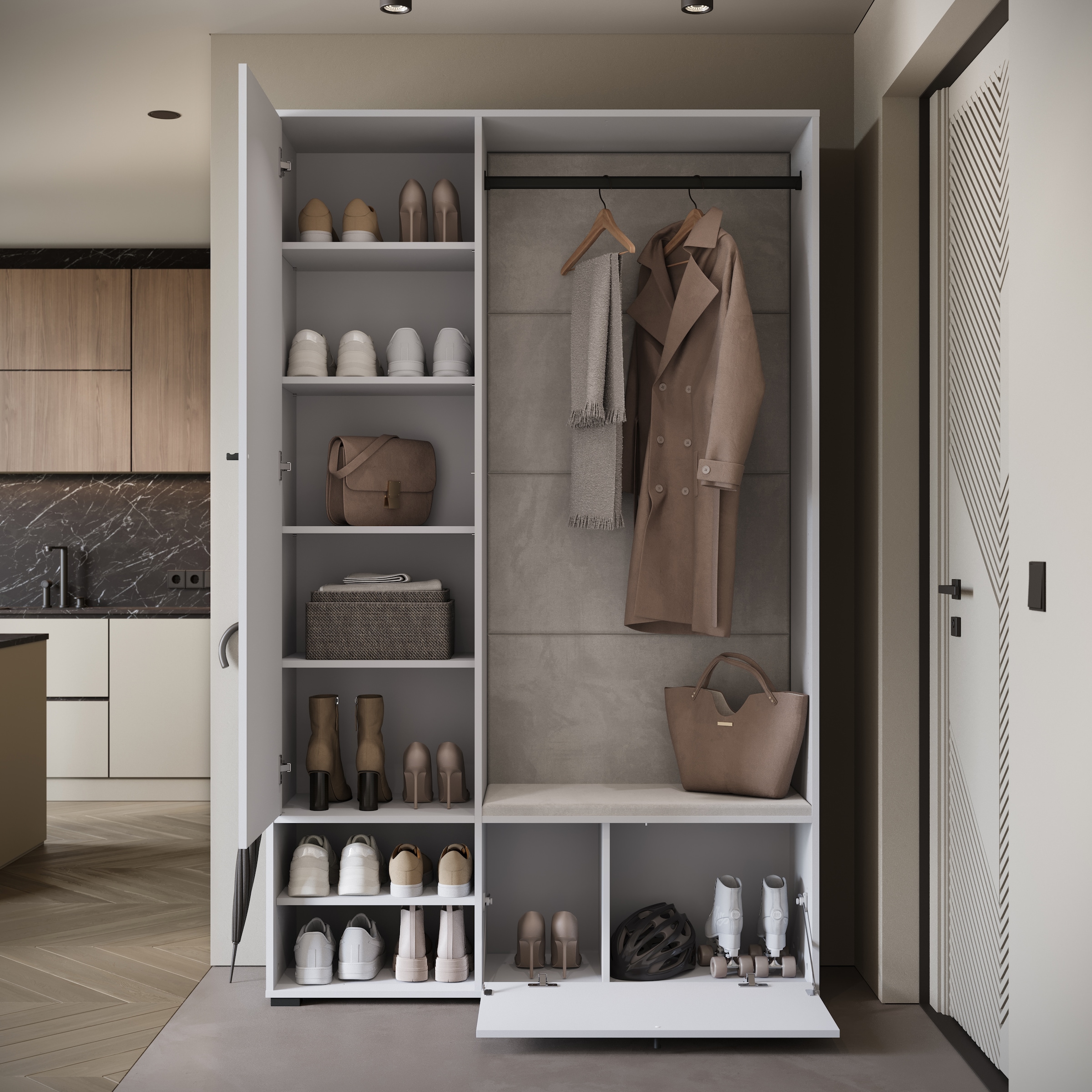 Home affaire Ensemble de vestiaires »Garderobe mit Spiegel, Sitzbank und Kleiderstange« 1 cuis tlg.