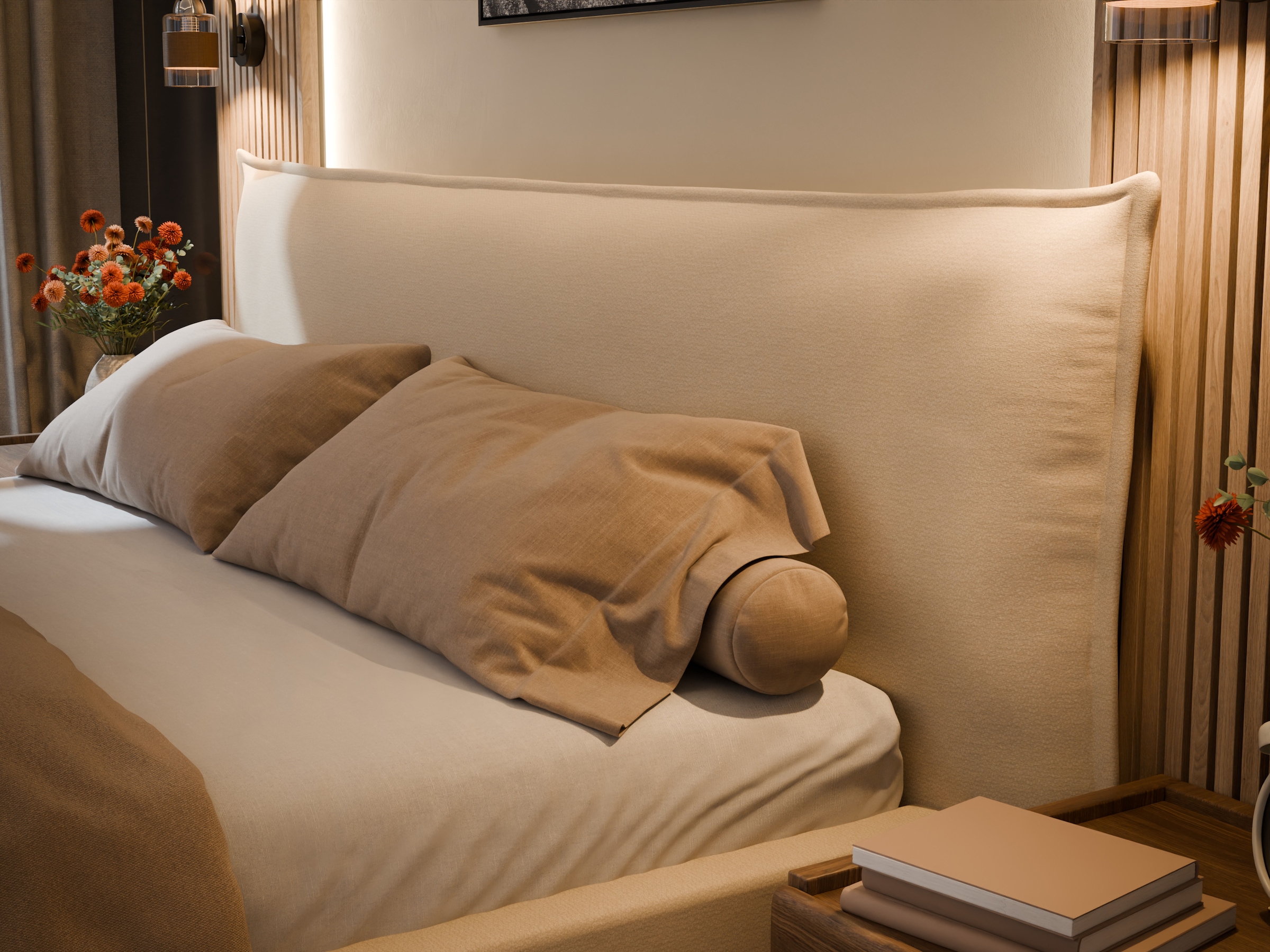 FORTE Lit rembourré »Helsingborg« incl. sommier à lattes, disponible en plusieurs couleurs