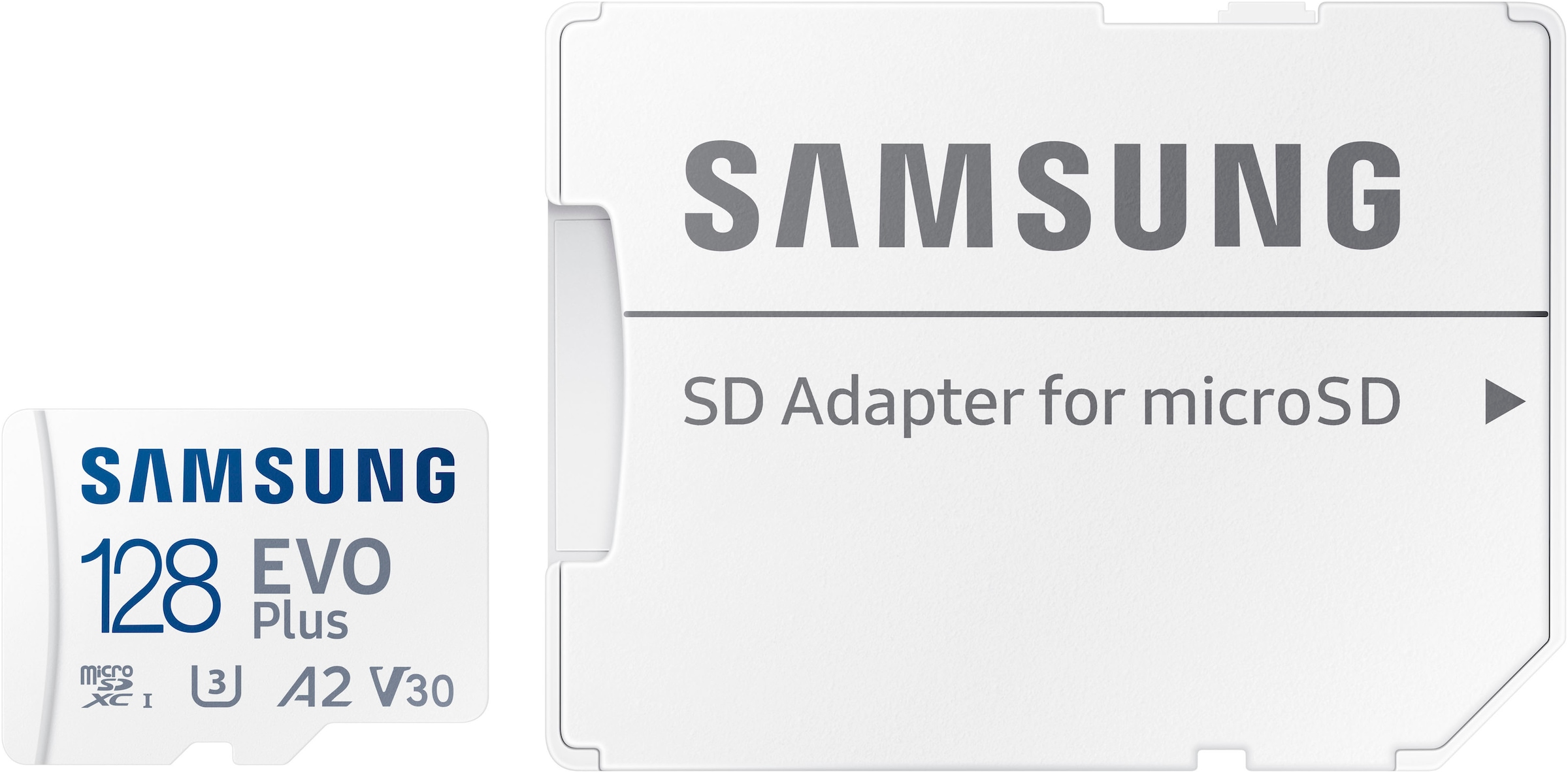 Samsung Speicherkarte »EVO Plus (2024) inkl. SD-Adapter« (128 GB Video Speed Class 30 (V30)/UHS Speed Class 3 (U3) 160 MB/s Lesegeschwindigkeit)