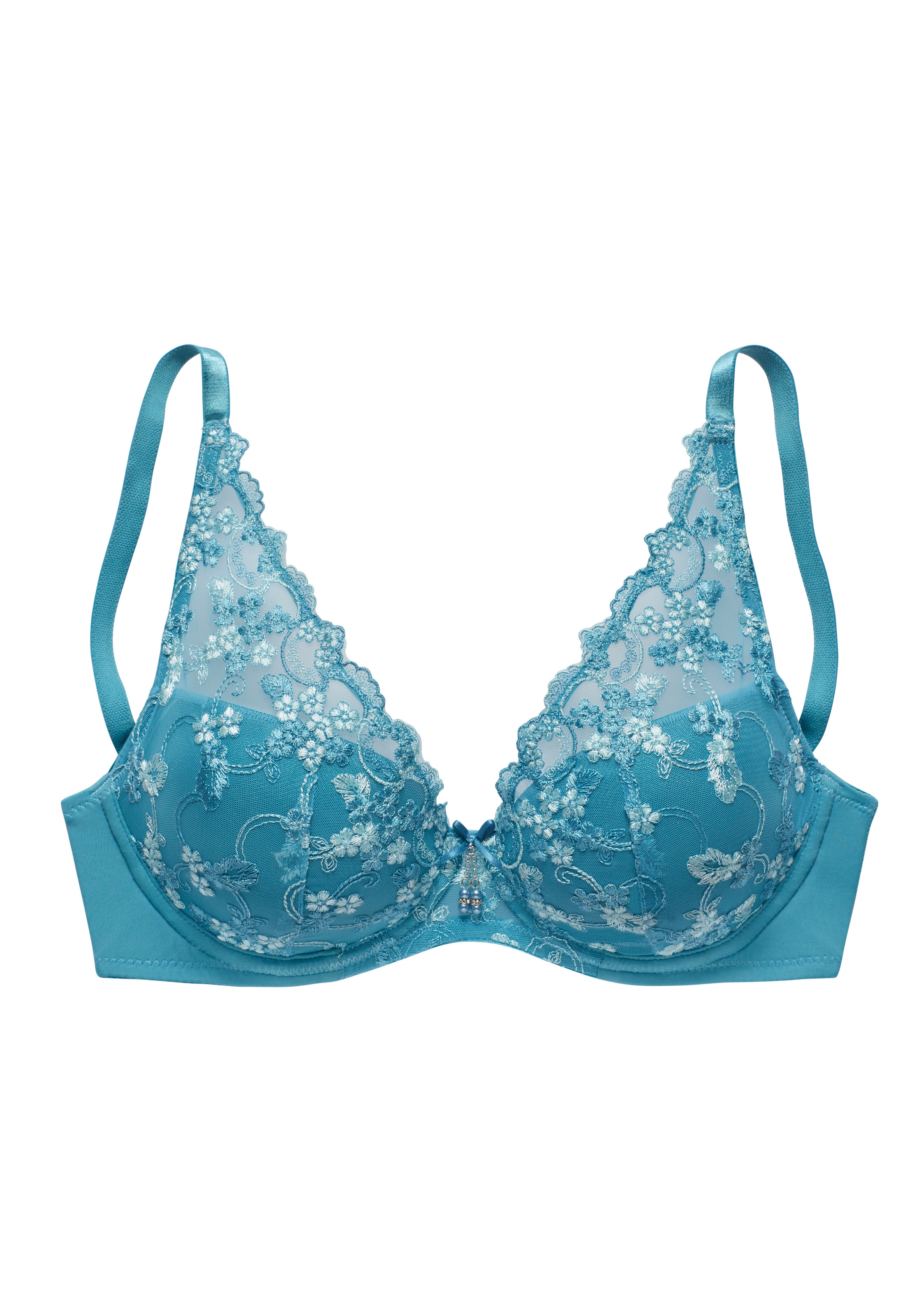 LASCANA Schalen-BH mit Bügel in High-Apex-Schnittform aus Stickereispitze, sexy Dessous