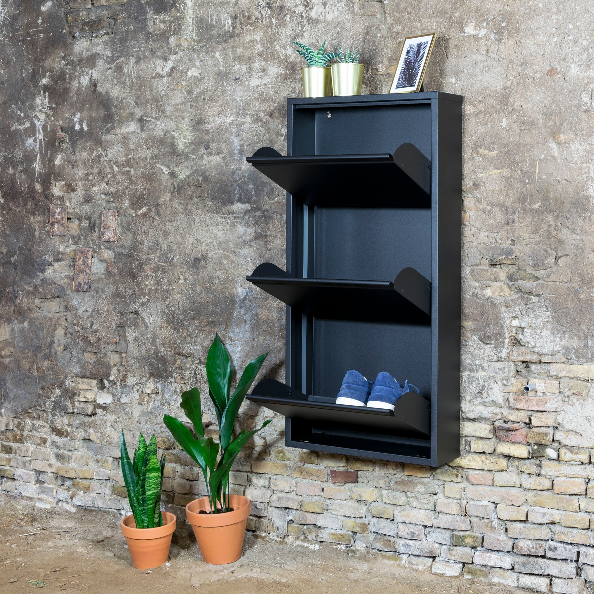 Spinder Design Schuhschrank »Billi Schuhklapper« Metall, Breite 40 cm, Höhe 103 cm, 3 Klappen