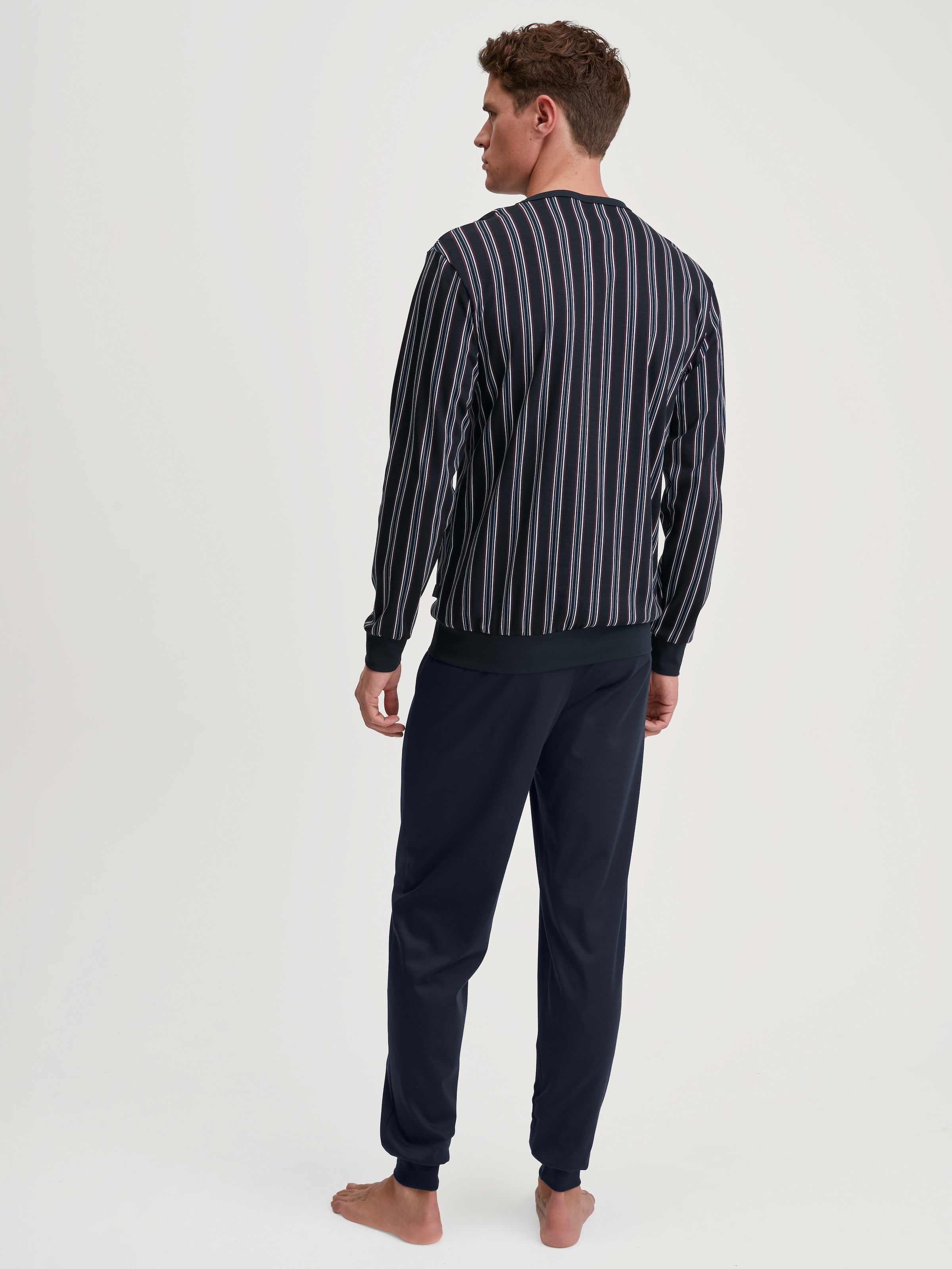 CALIDA Pyjama »Relax Streamline 4« 2 pièces gestreift, Langarm, basic, Rundhalsausschnitt, Baumwolle