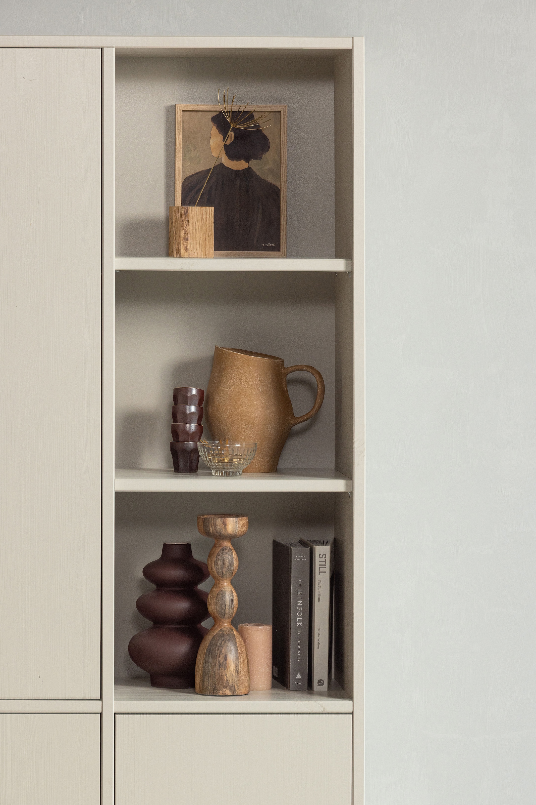 WOOOD Mehrzweckschrank »Merel FSC® Massivkiefer und Druckmechanismus B 100 x T 39,5 x H 200 cm« Tragkraft 10 kg pro Einlegeboden, einfach zu montierbar, Pfleigleicht