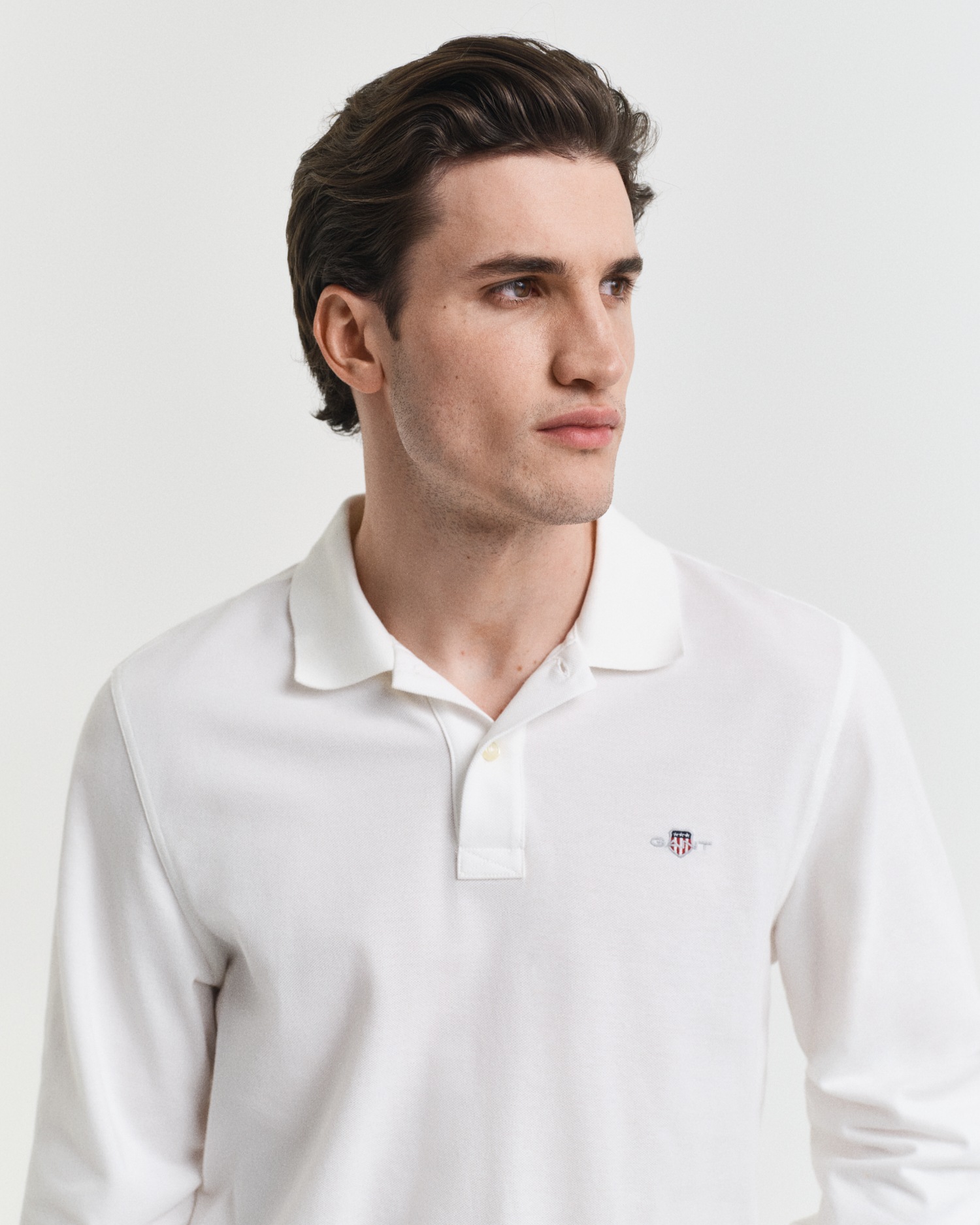 Gant Polo »REG SHIELD LS PIQUE RUGGER«, mit Logotickerei auf der Brust
