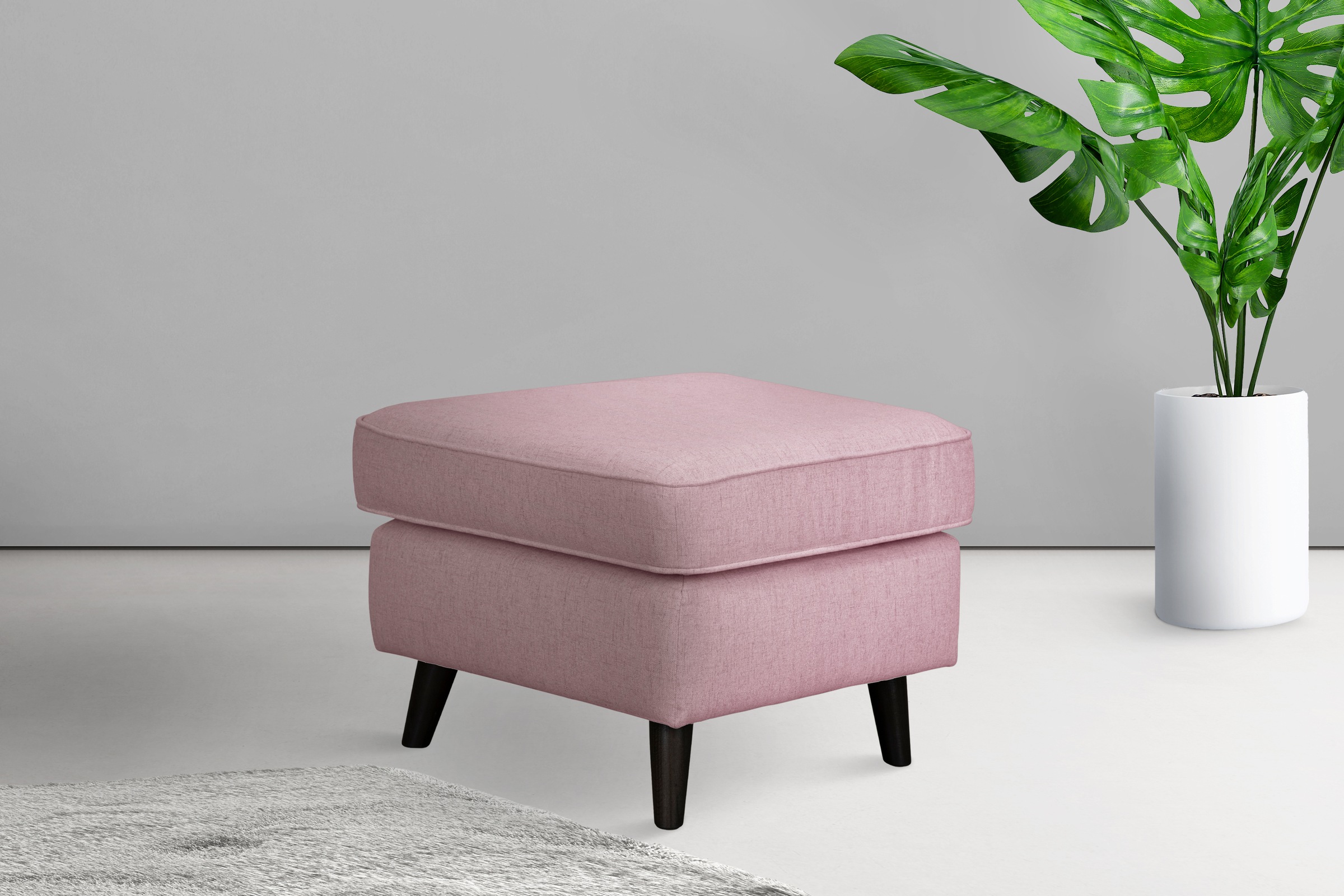 Home affaire Tabouret rembourré »Polsterhocker CHISTELLE, auch in Bouclé« mit Wellenunterfederung, Masse: B/TH:  57/57/46 cm