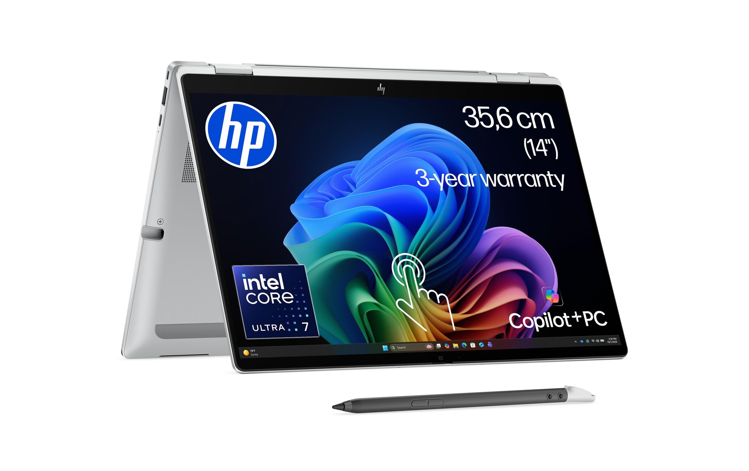 HP Ordinateur portable professionnel »EliteBook X Flip G2i 14 AI PC DE4Q8ET« / 14 ″ Intel Core Ultra 7 NPU intégrée (Neural Processing Unit)