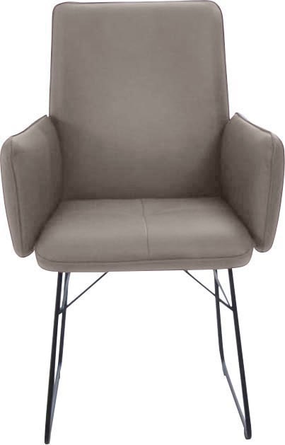 K+W Komfort & Wohnen Chaise avec accoudoirs () 1 cuisstructure en fil métallique noir, poignée au dos, matelassage sur l’assise