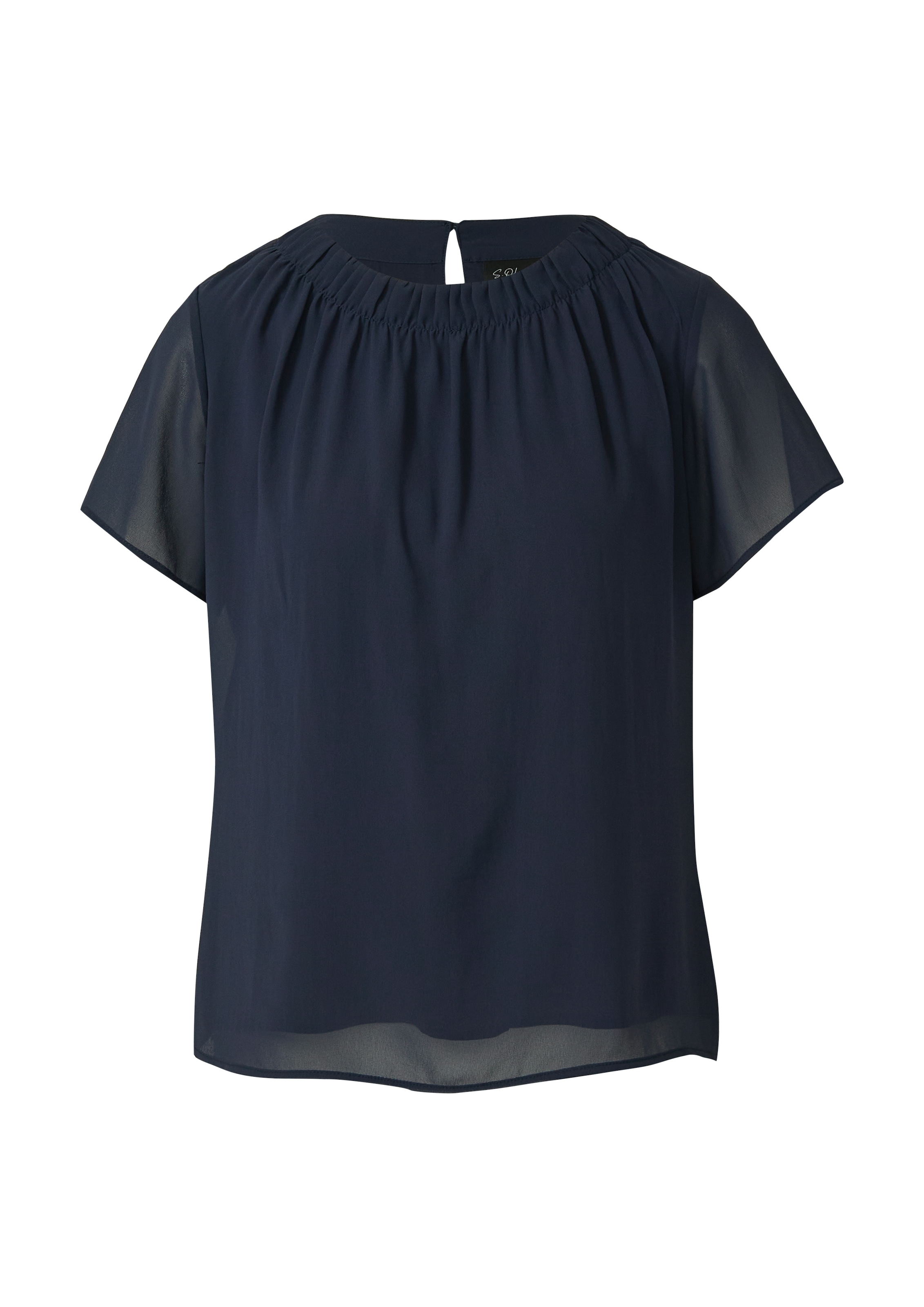 s.Oliver BLACK LABEL Blouse à manches courtes avec fronces au col