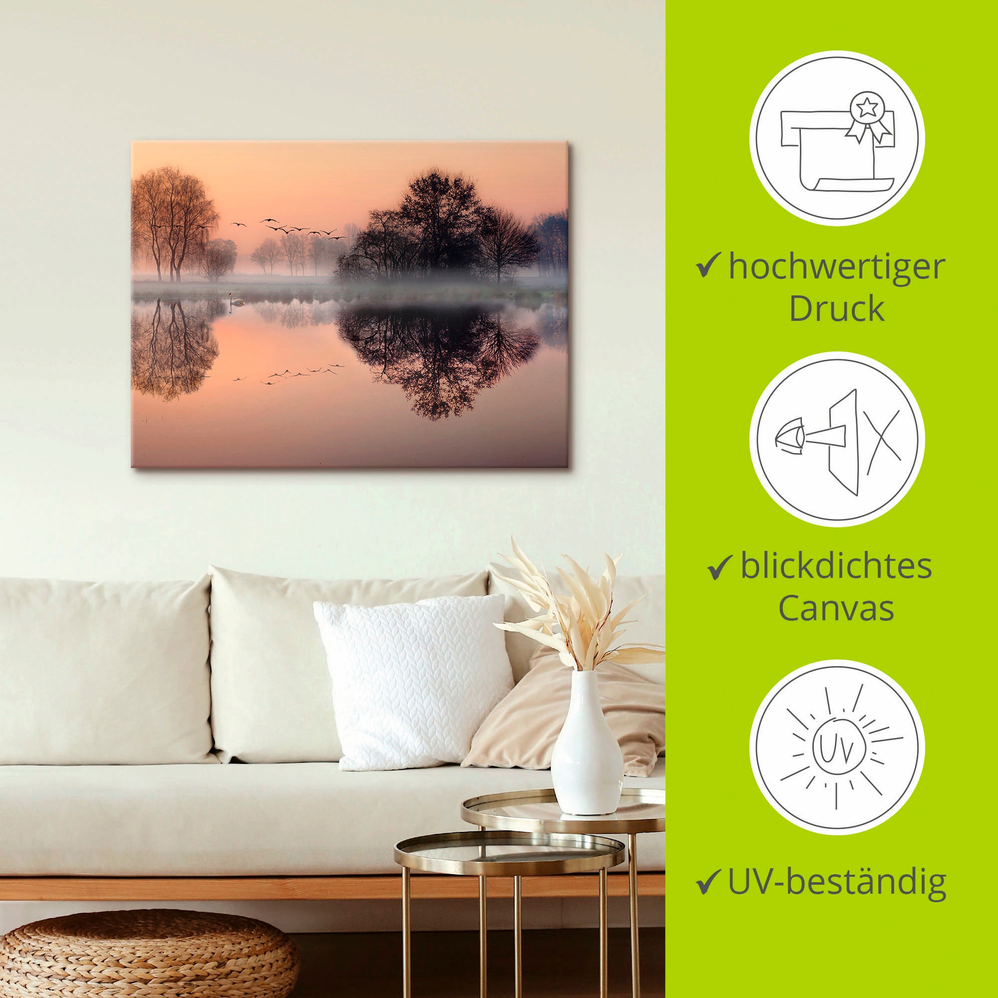 Artland Wandbild »Früh morgens am See....« Gewässer 1 Stk. tlg. als Leinwandbild, Poster, Wandaufkleber in verschied. Grössen