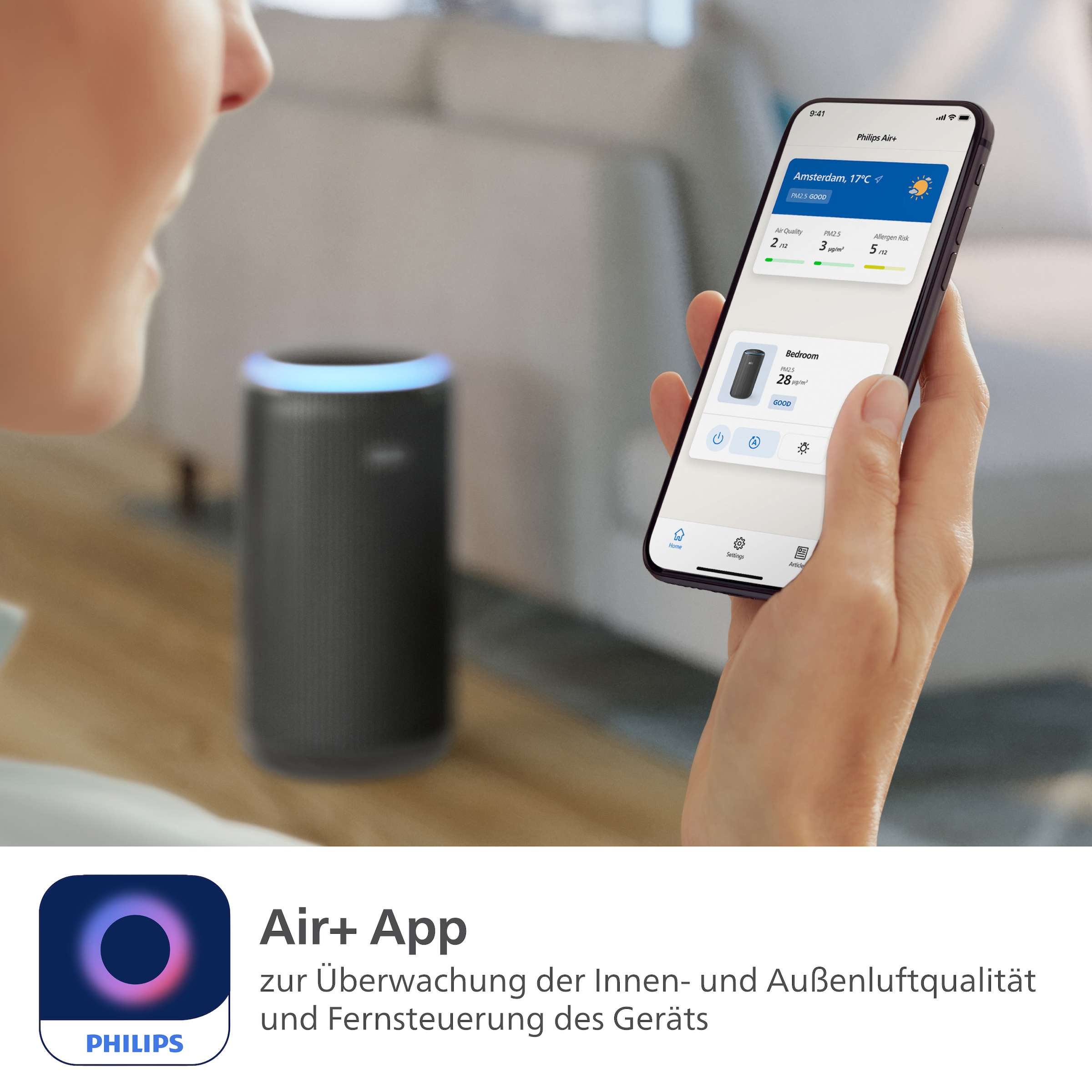 Philips Purificateur d'air »AC4221/11 PureProtect Pro 4200 Series, Luftreinigungsrate 600 m³/h« für 156  m² Räume 4-Schichten-HEPA-Filtersystem, leise