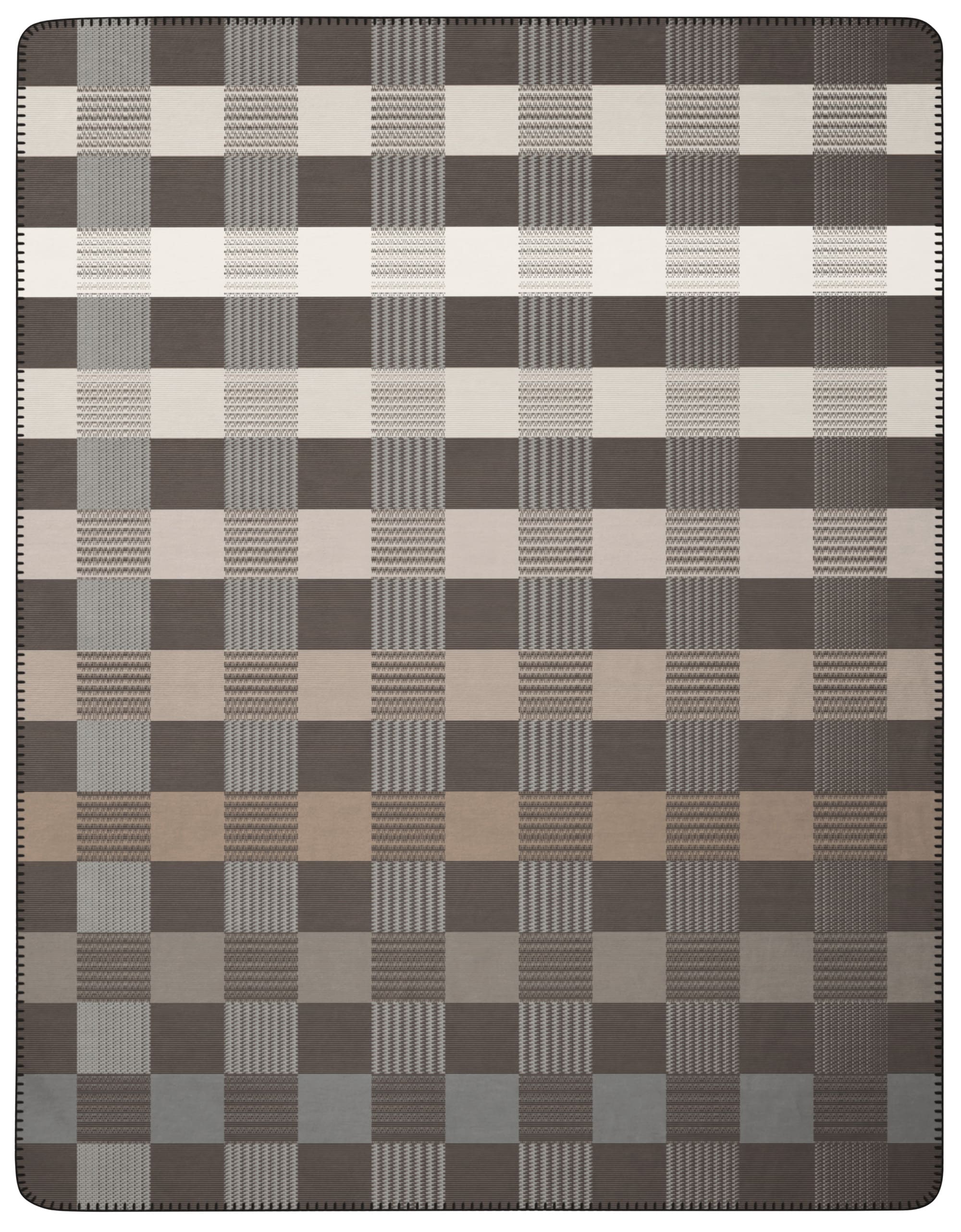Biederlack Couverture d'intérieur »Shadow Check« Motif à carreaux effet tressé