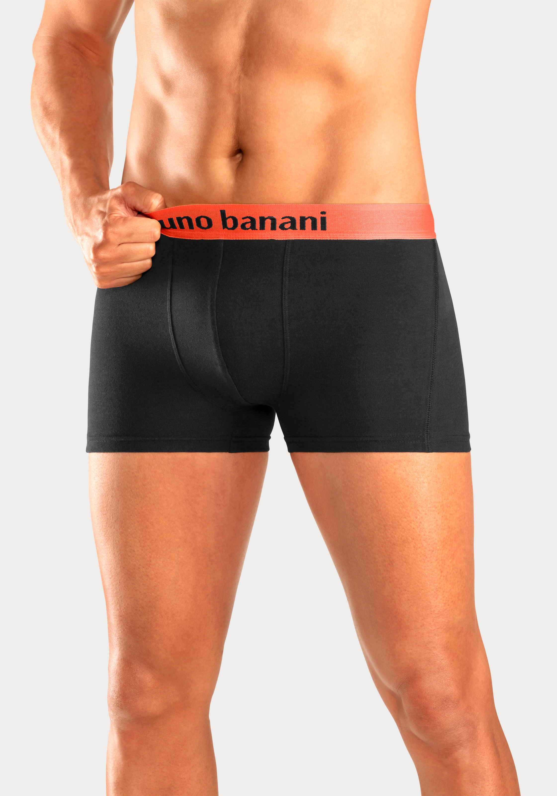 Bruno Banani Boxer »Boxershorts für Herren«, 4 cuis mit farbigen Marken-Schriftzug am Bündchen