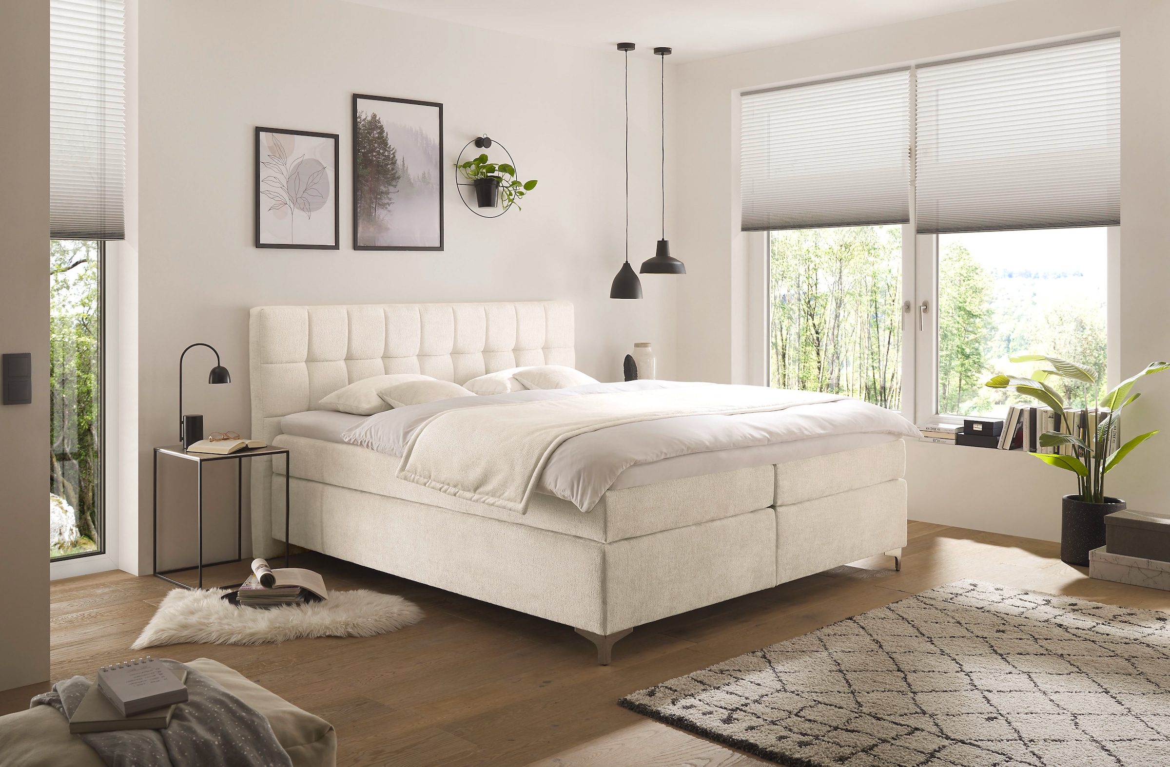 hapo Boxspringbett »Neyla erhältlich in den Breiten 100, 160, 180 & 200cm« in verschiedenen Matratzenqualitäten, Härtegraden und Farben verfügbar