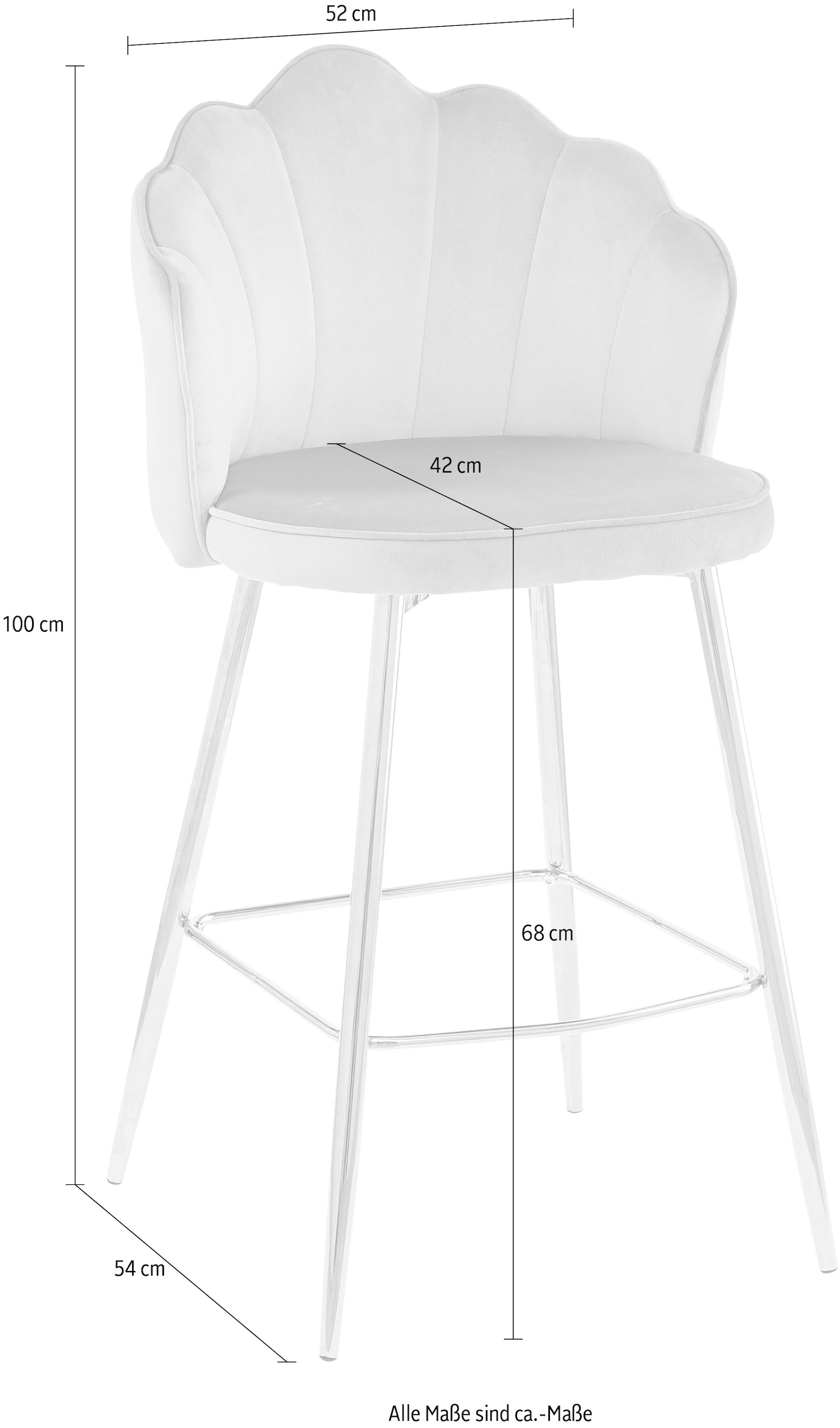 SalesFever Barhocker »Clam Barstuhl mit Stil« Set, 2er Set,  Extravagantes Muscheldesign im praktischen 2er Set