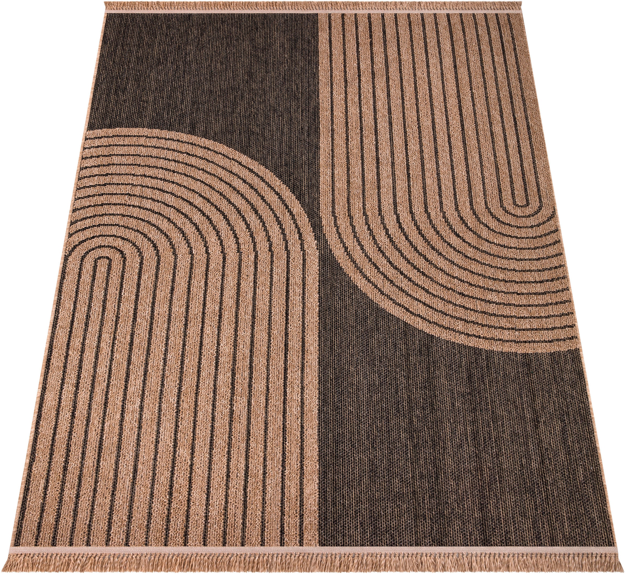 Paco Home Teppich »Cologne 493« rechteckig 11 mm Höhe Flachgewebe, meliert, Regenbogen, mit Fransen, Outdoor geeignet