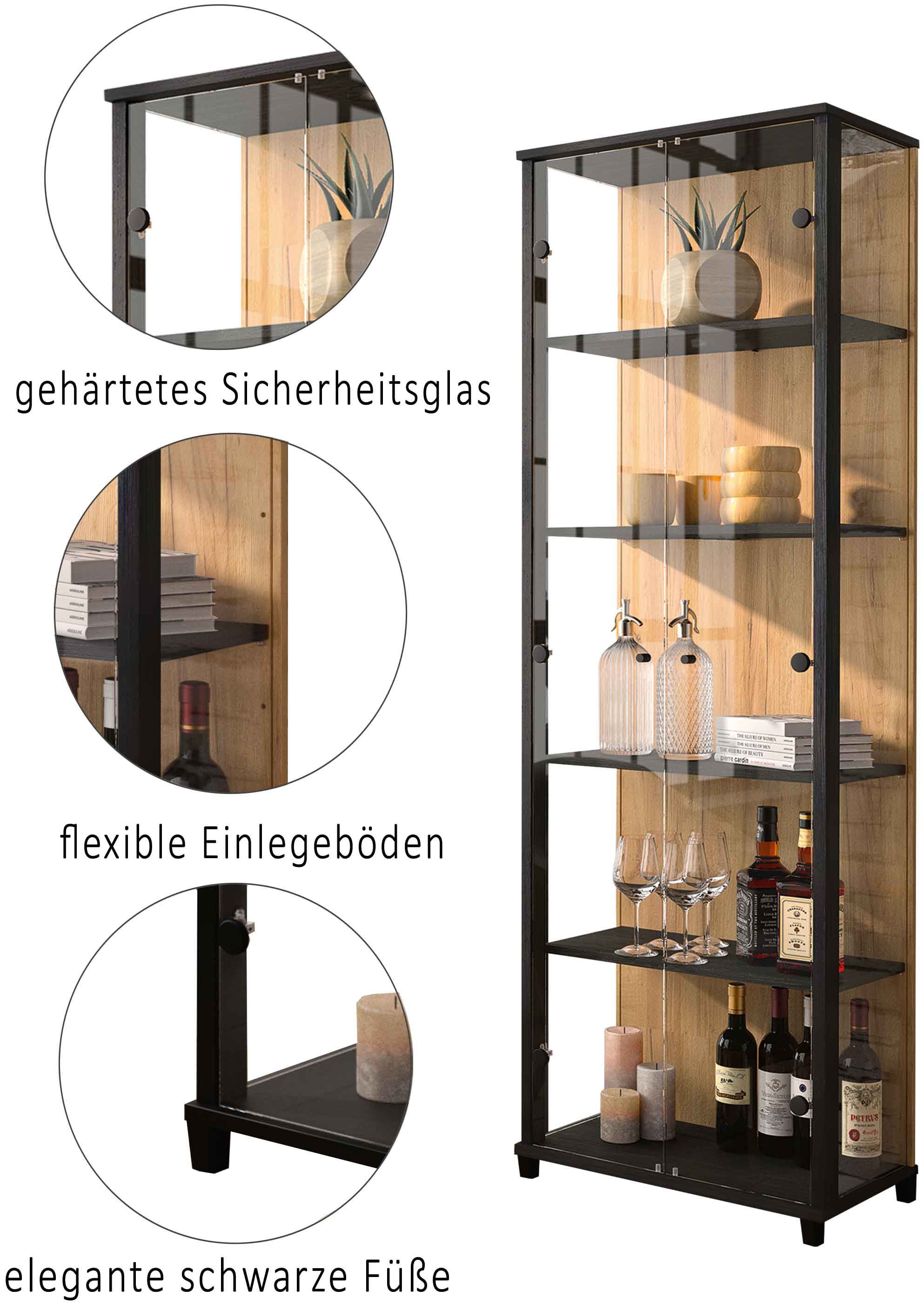 fif möbel Vitrines »OPTIMA« Standvitrine, Vitrinenschrank, Glasvitrine, Sammlervitrine