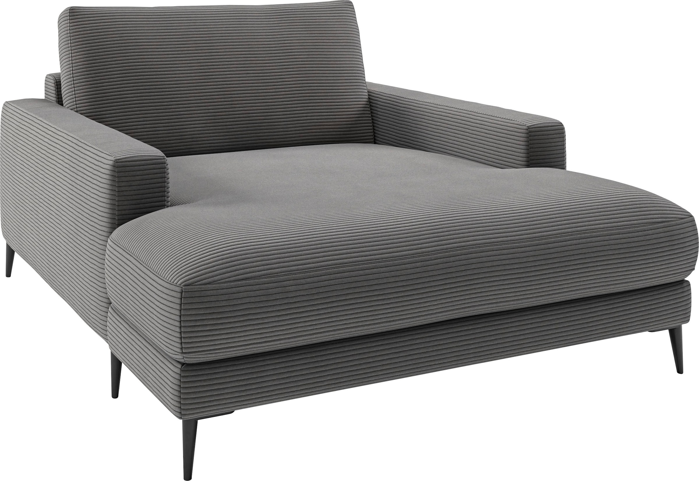 Home affaire Chaise longue »Downtown Loungemöbel zum Relaxen, B/T/H: 132/170/84 cm« aussi en bouclé, velours côtelé et Easy care - facile à nettoyer à l'eau,
