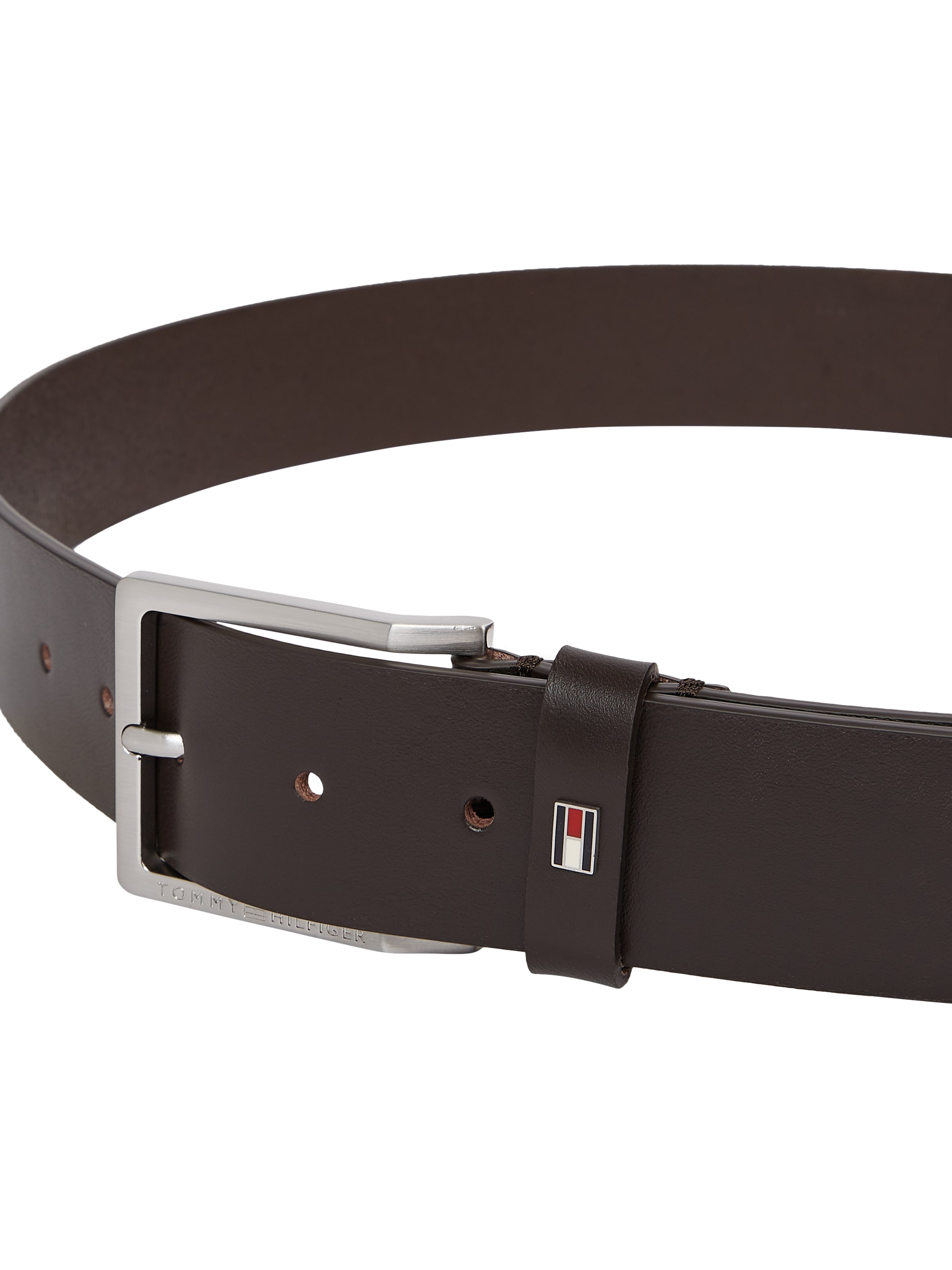 Tommy Hilfiger Ledergürtel »OLIVER 4.0 cm breit« Grössenverstellbar, Markenlogoemblem aus Metall