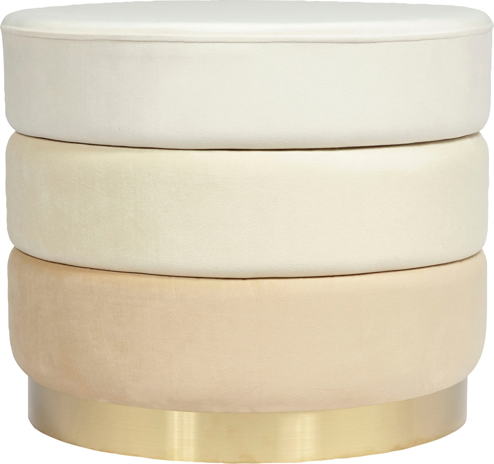 Kayoom Sitzhocker »Hocker Elyse, Edler Touch durch goldenen Sockel« 1 Stk. tlg. samtweich, hochwertig, Perfekt aufeinander abgestimmte Farben