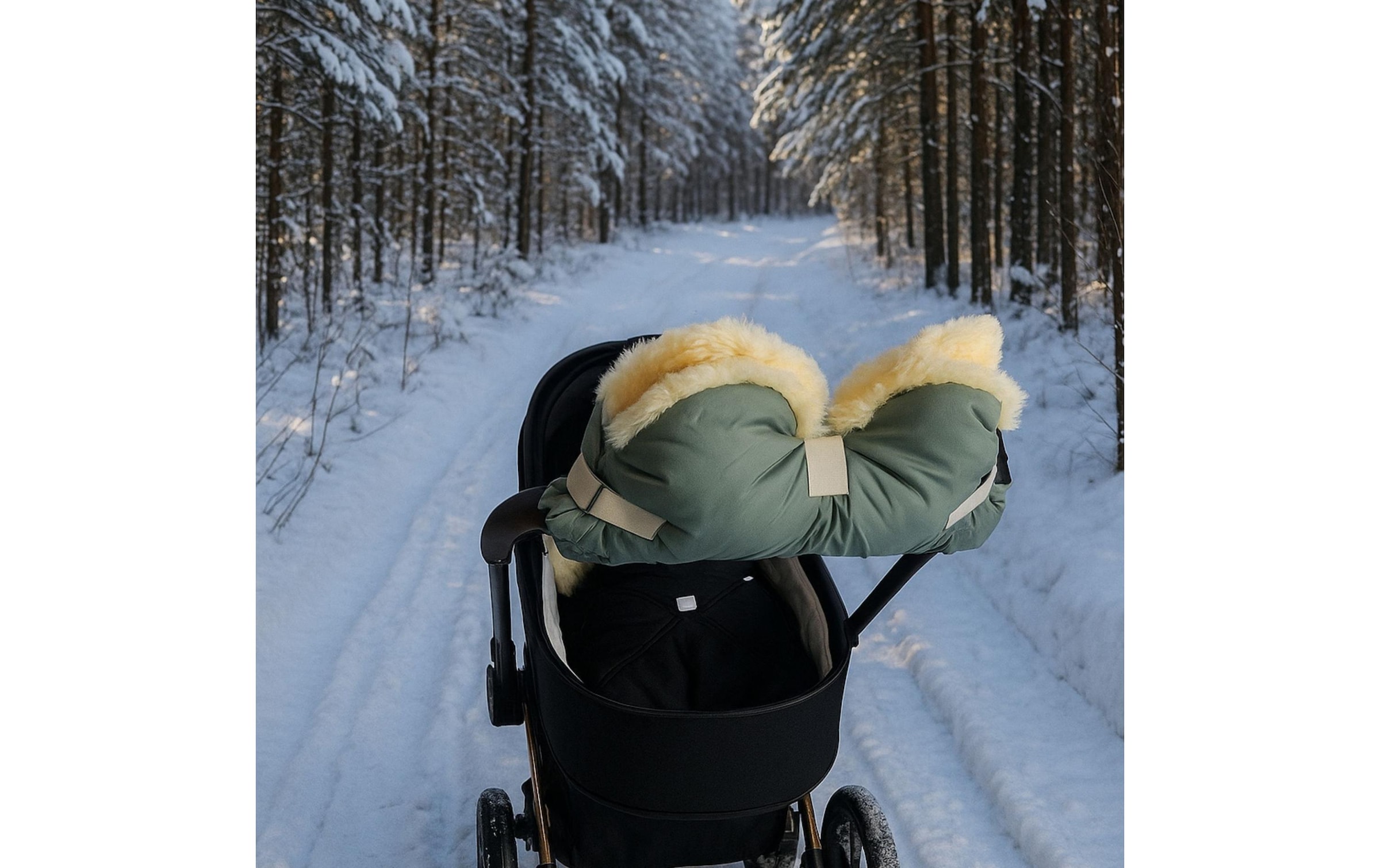 Kaiser Chauffe-mains pour poussette »Lammfell Big Salbei« Handwärmer für den Kinderwagen