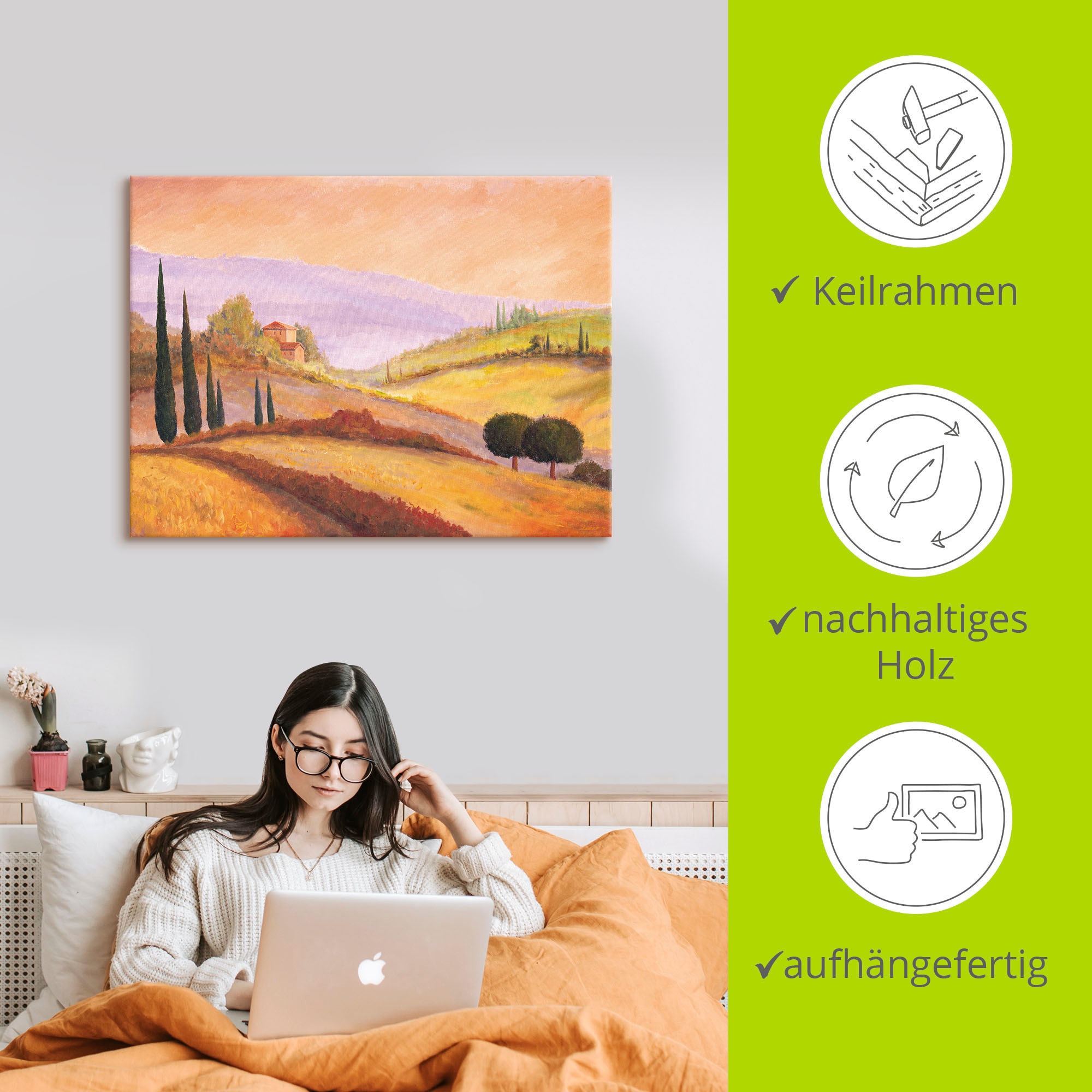 Artland Leinwandbild »Morgendämmerung« Europa 1 Stk. tlg. auf Keilrahmen gespannt