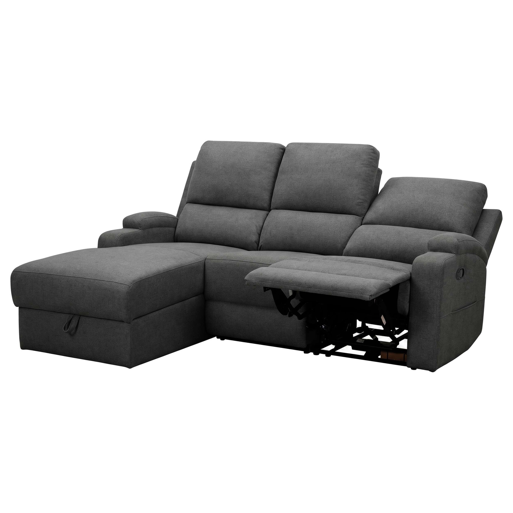 GOODproduct Canapé d'angle »NAPORI Struktur, Multimediasofa, L-Form« fonction relax manuelle ou électrique, USB-A pour la version électrique, coffre de rangement