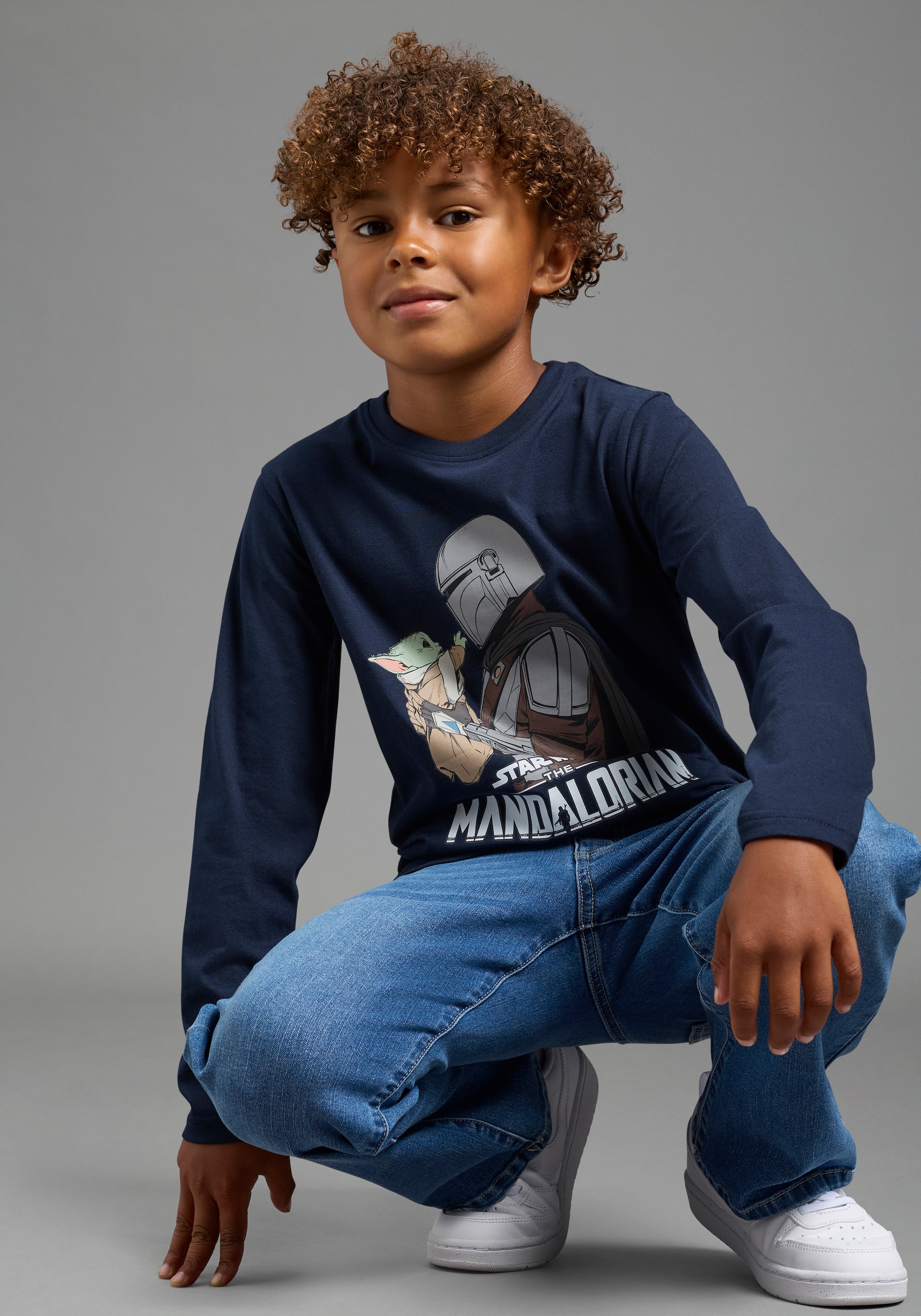 KIDSWORLD T-shirt à manches longues »STAR WARS: MANDALORIAN Shirt, Disney« t-shirt Disney, coupe normale, manches longues, style basique