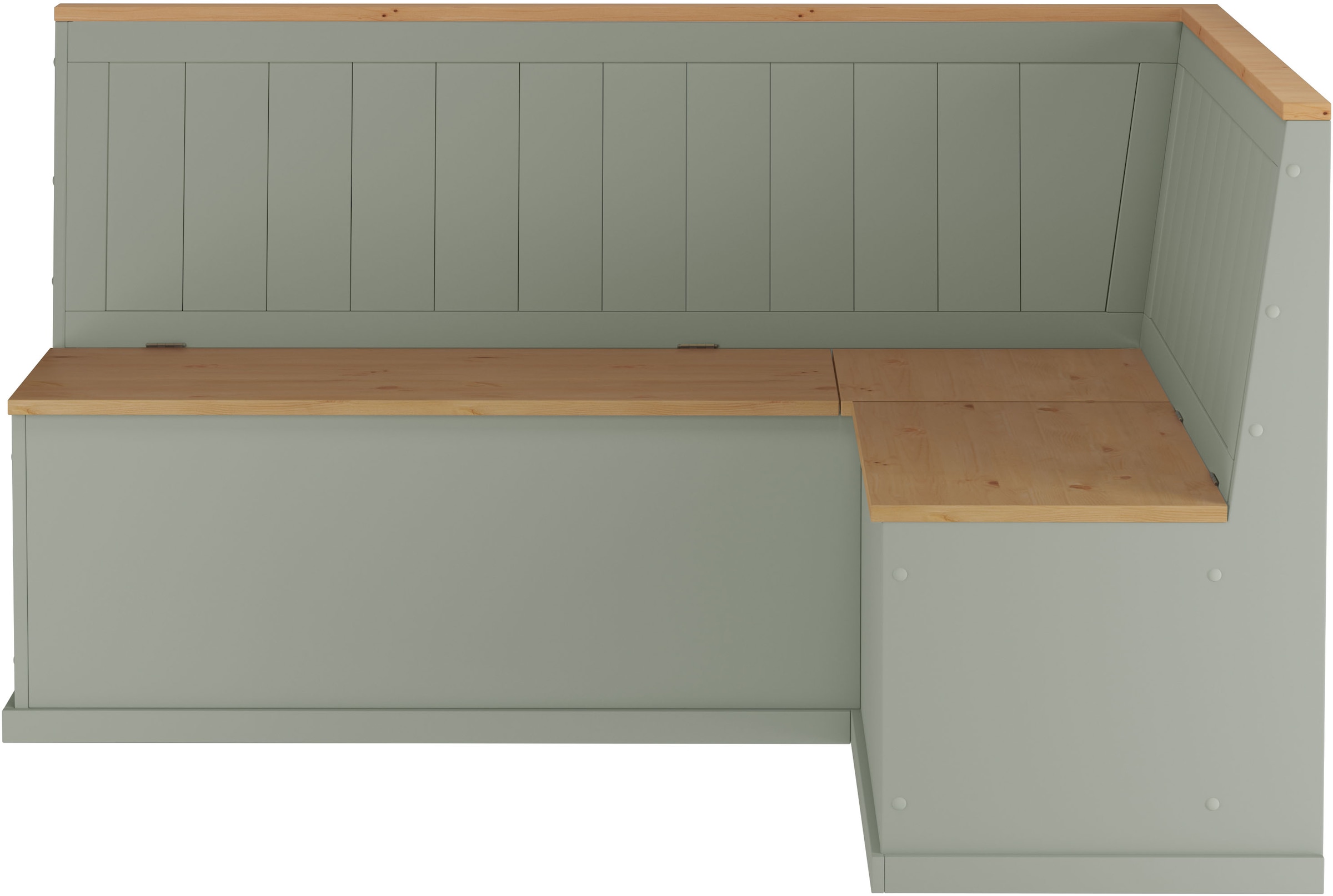 GOODproduct Banc d'angle »Sara« aus massivem Kiefernholz, Paneel Rückenlehne, zwei Breiten