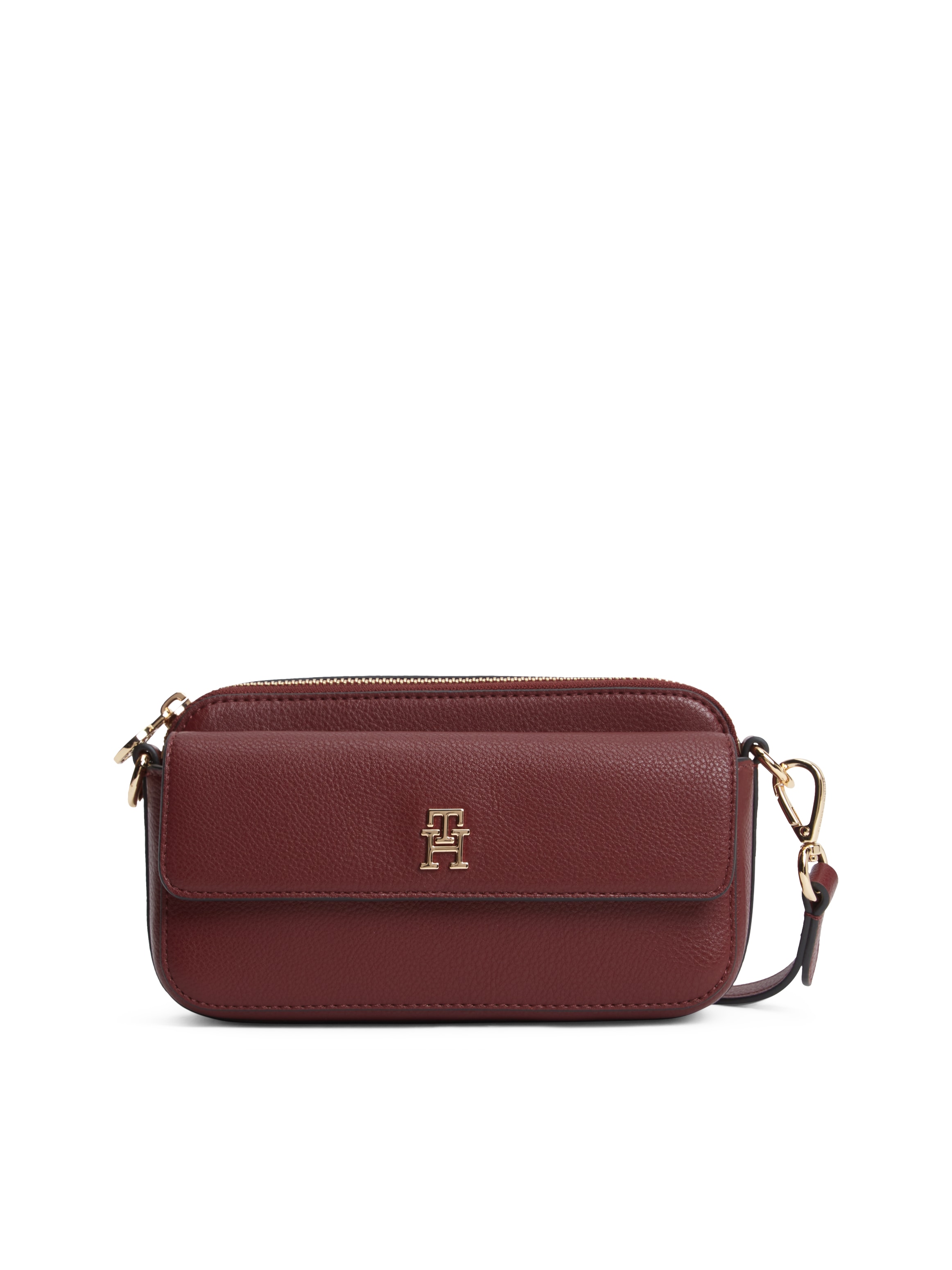 Tommy Hilfiger Sac à bandoulière »TH ICON CAMERA BAG« Damen Clutch, Schultertasche mit goldfarbenem TH-Logo