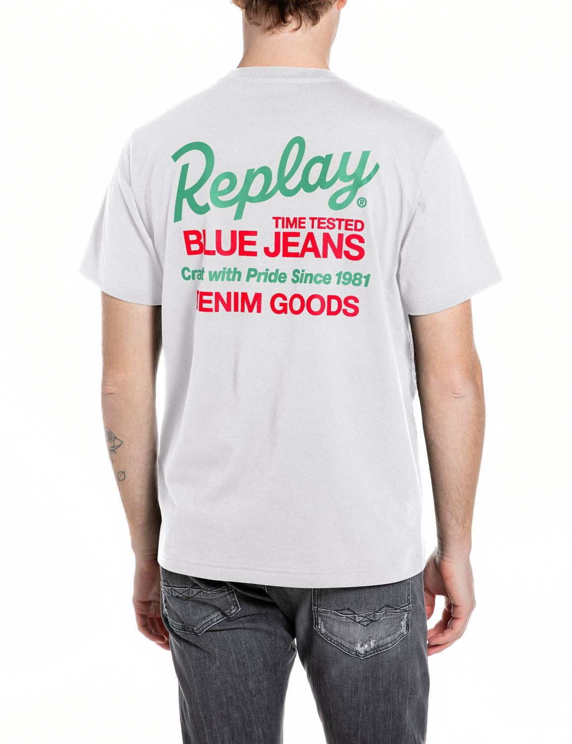 Replay T-Shirt aus reiner Baumwolle, mit Print