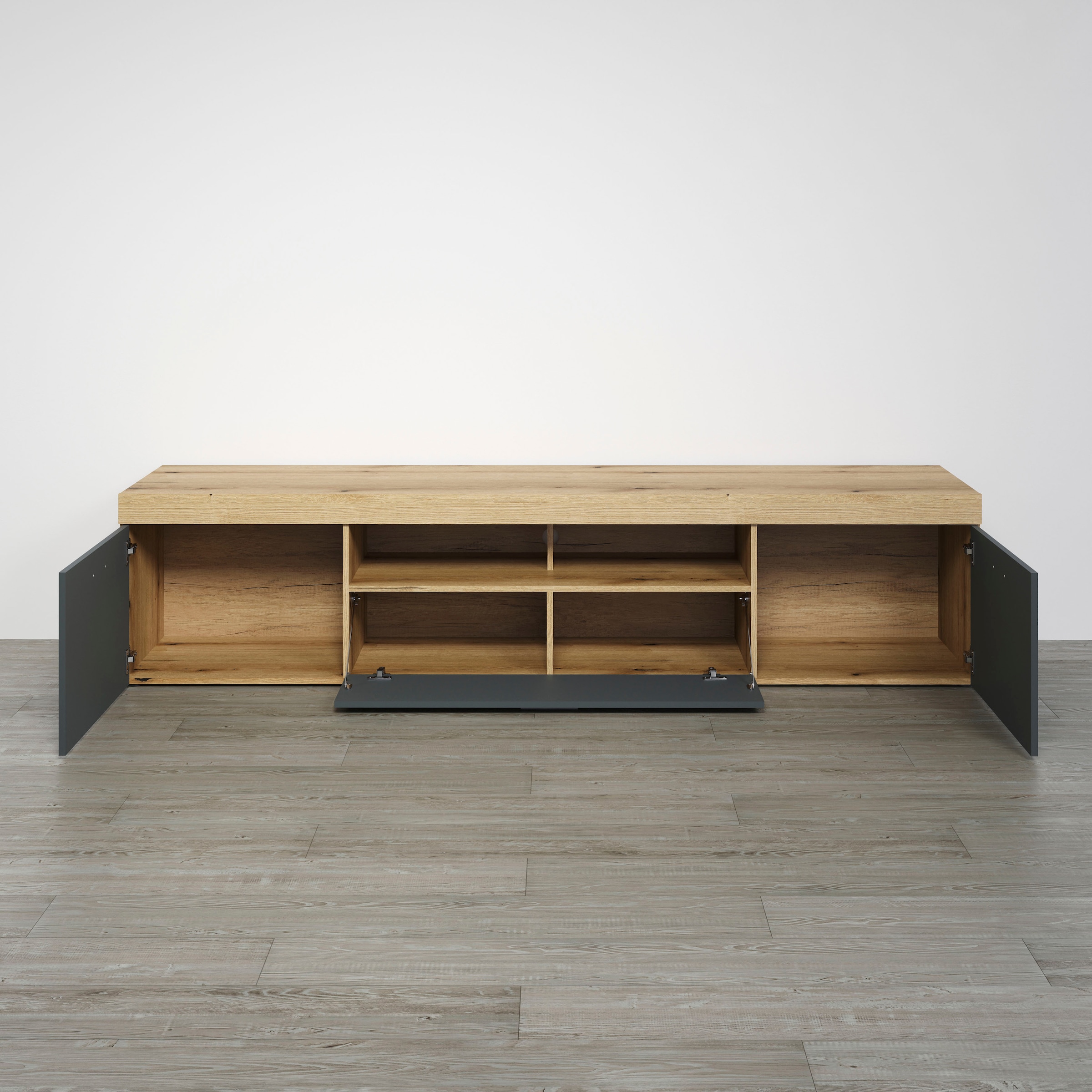 Home affaire Table basse »Tyler TV-Kommode« Paquet, 1 cuis tlg. meuble TV bas, applications en bois de bout, largeur 230 cm