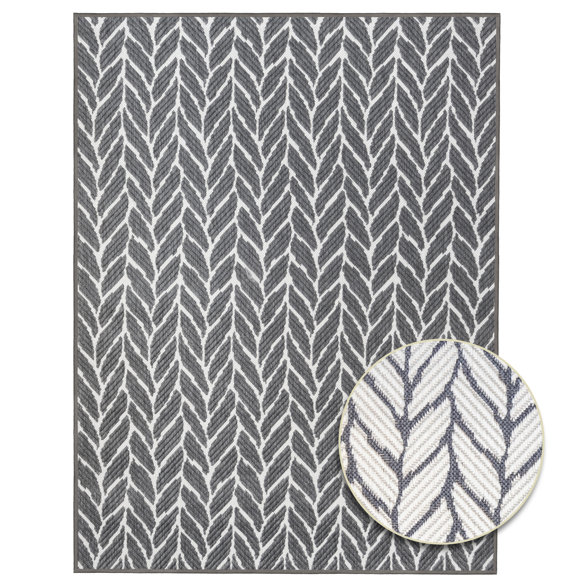 Primaflor-Ideen in Textil Teppich »Outdoorteppich REVERSO - Knitted Joy« rechteckig 5 mm Höhe Wendeteppich, Zopfmuster, In- und Outdoor geeignet, wasserfest
