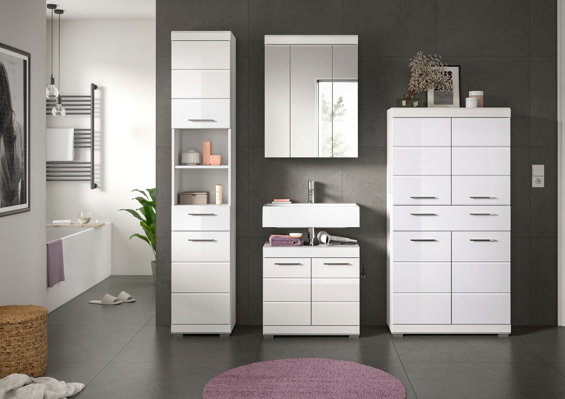 welltime Ensemble de meubles de salle de bain »SIENA, 4 teilig, bestehend aus:« Ensemble, BEST-SELLER !, 4 cuis tlg.