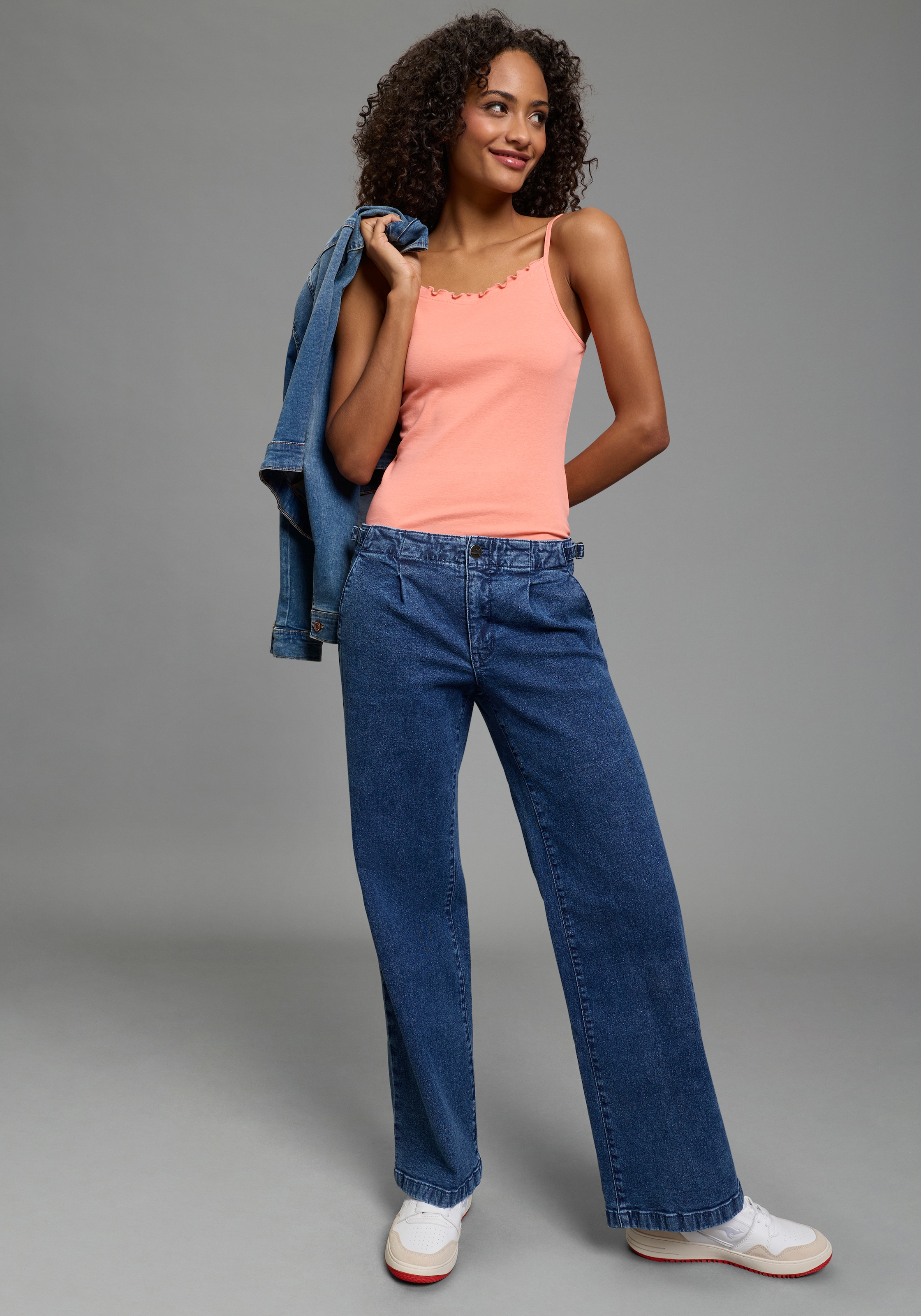 Arizona Jeans large weite Beinweite, normale Leibhöhe, bequeme Passform