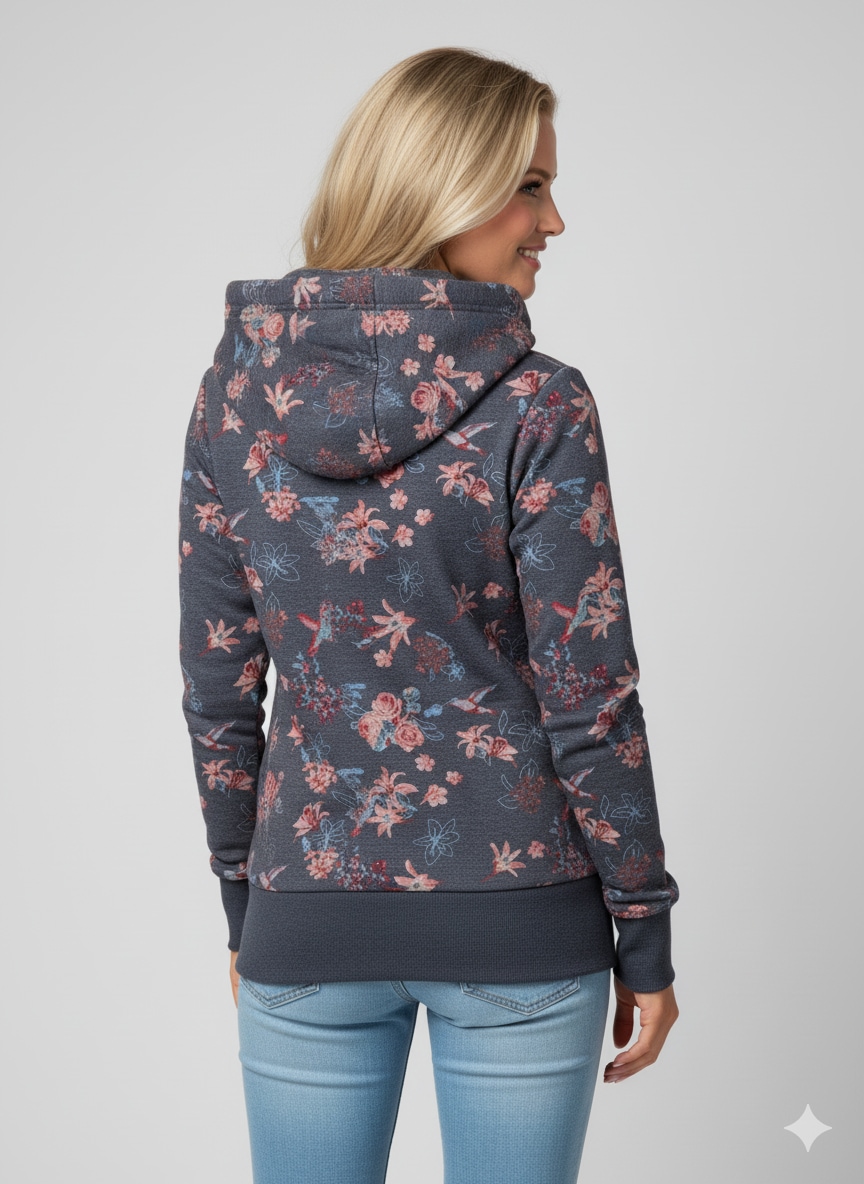 Ragwear Veste sweat »NESKA ZIP FLOWERS O«, mit extra breiten Bündchen
