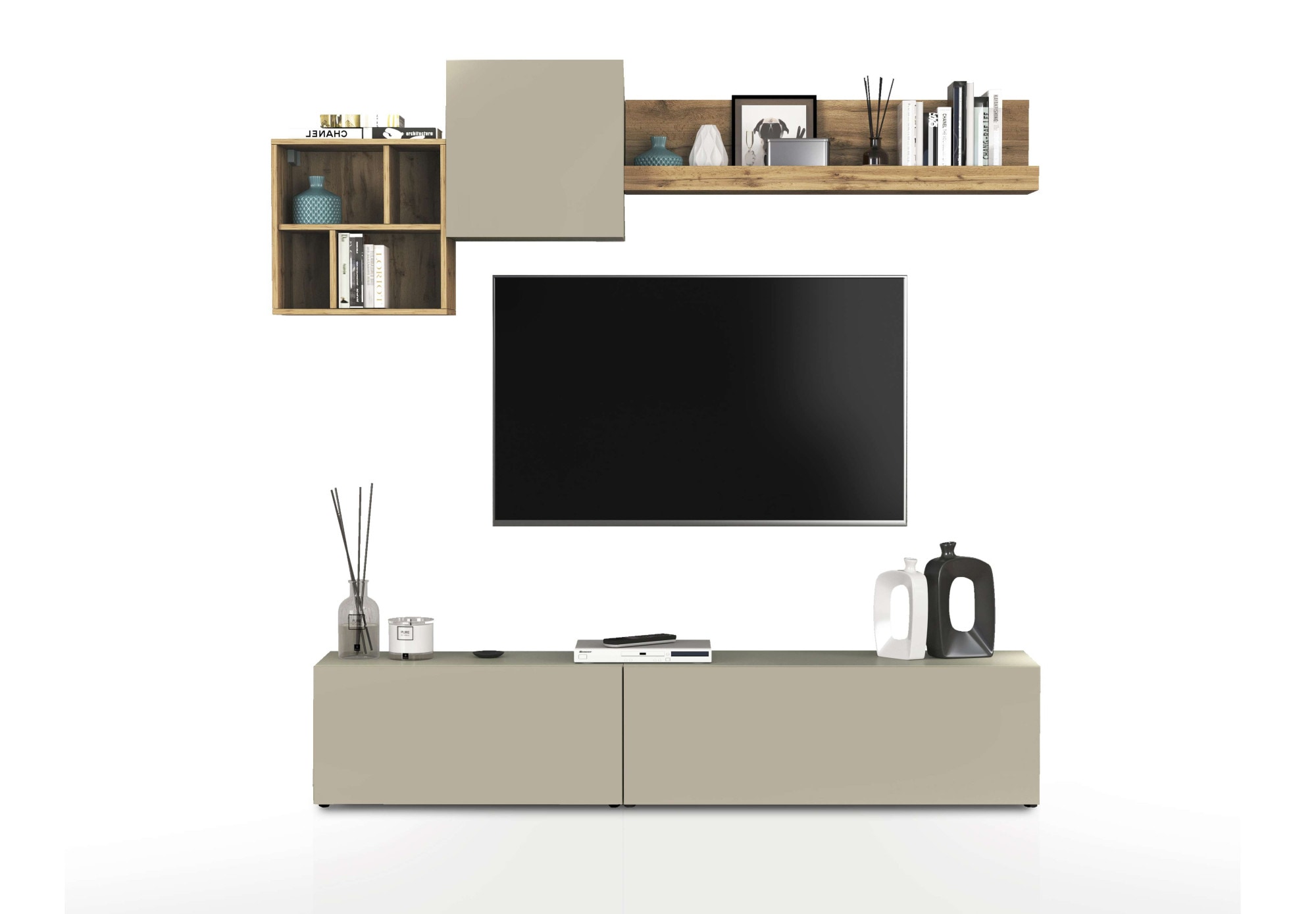 INOSIGN TV-Wand »Chronos TV-Set, Wohnwand – Elemente frei platzierbar, Made in Italy« Set, 5-er set, 5 Stk. tlg.