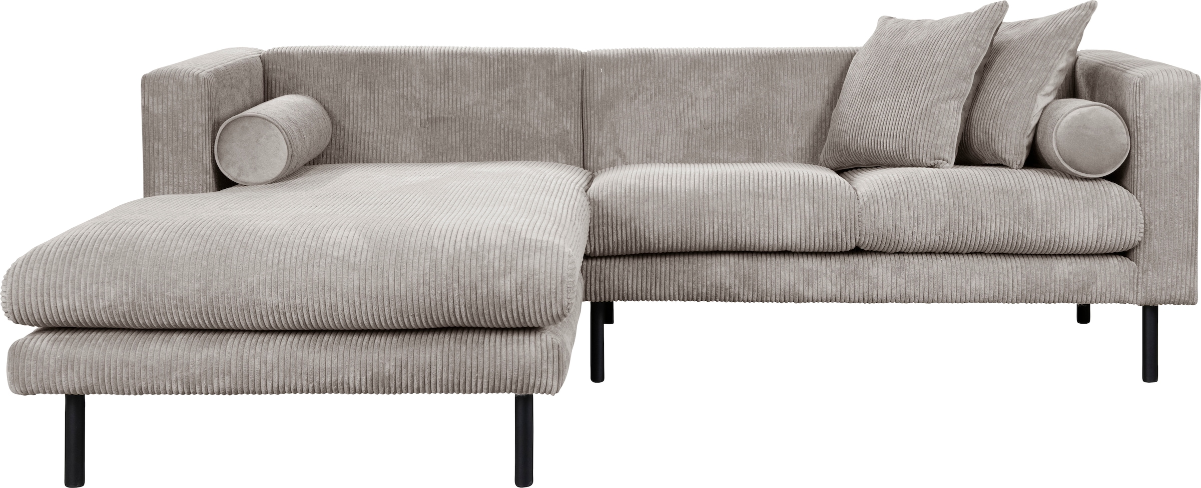 Home affaire Canapé d'angle »Lillibeth L-Form Designsofa, Masse B/T/H: 240/173/83 cm« Zierkissen als Wendekissen, in Samtoptik oder Cord
