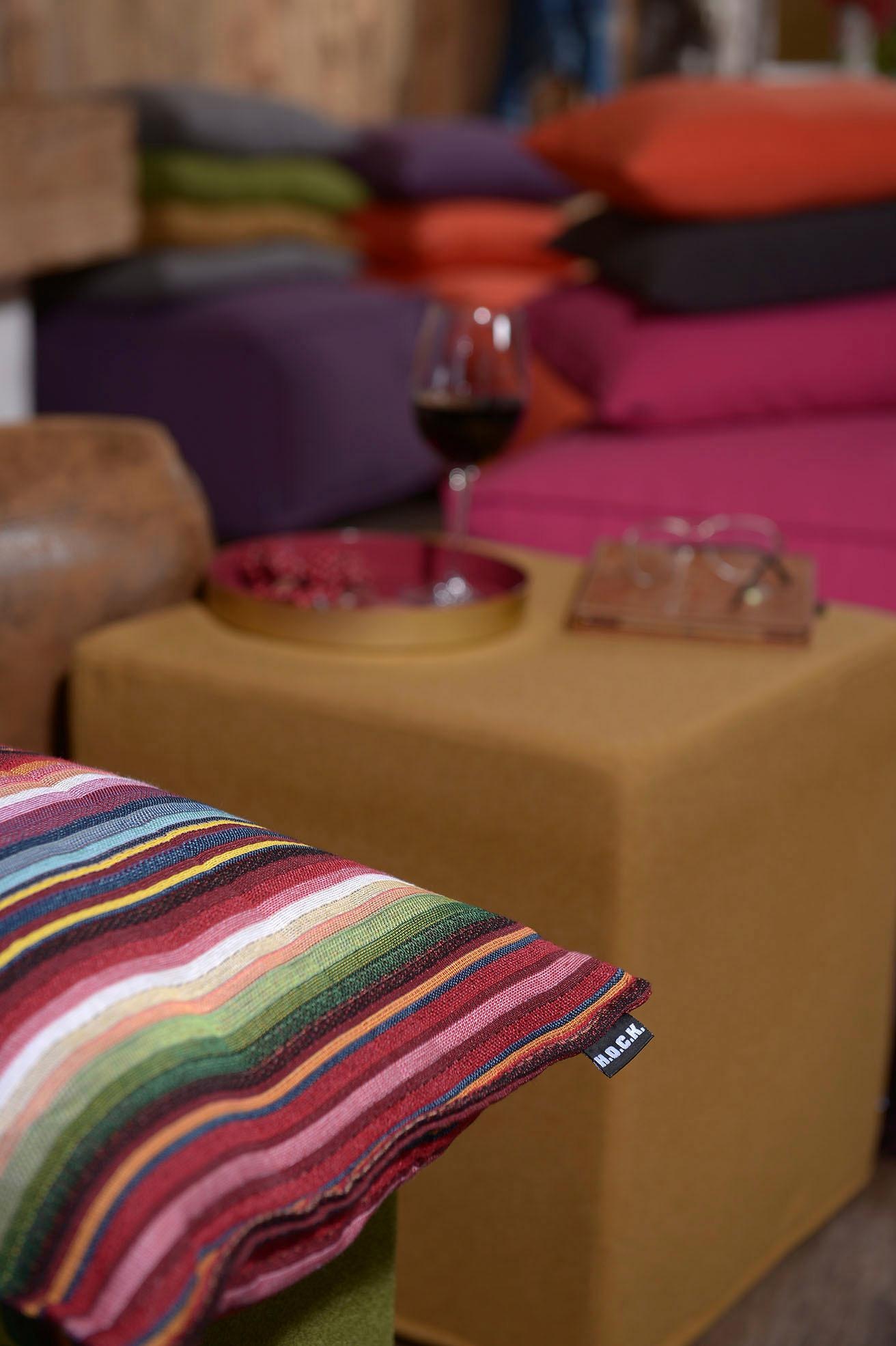 H.O.C.K. Dekokissen »Blondie« mit bunten Streifen, Kissenhülle mit Füllung, 1 Stück