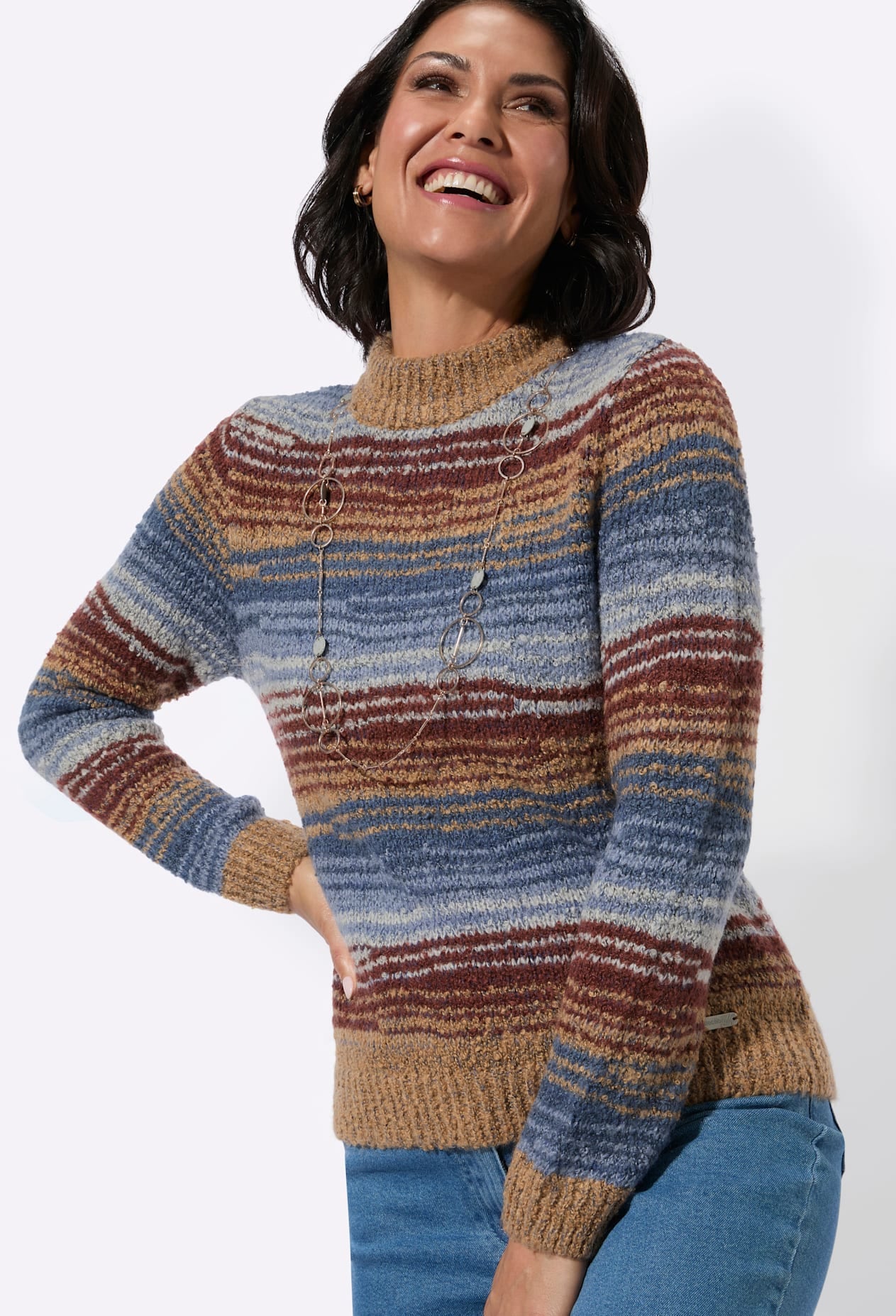 Casual Looks Pull à col montant »Bouclé-Pullover«