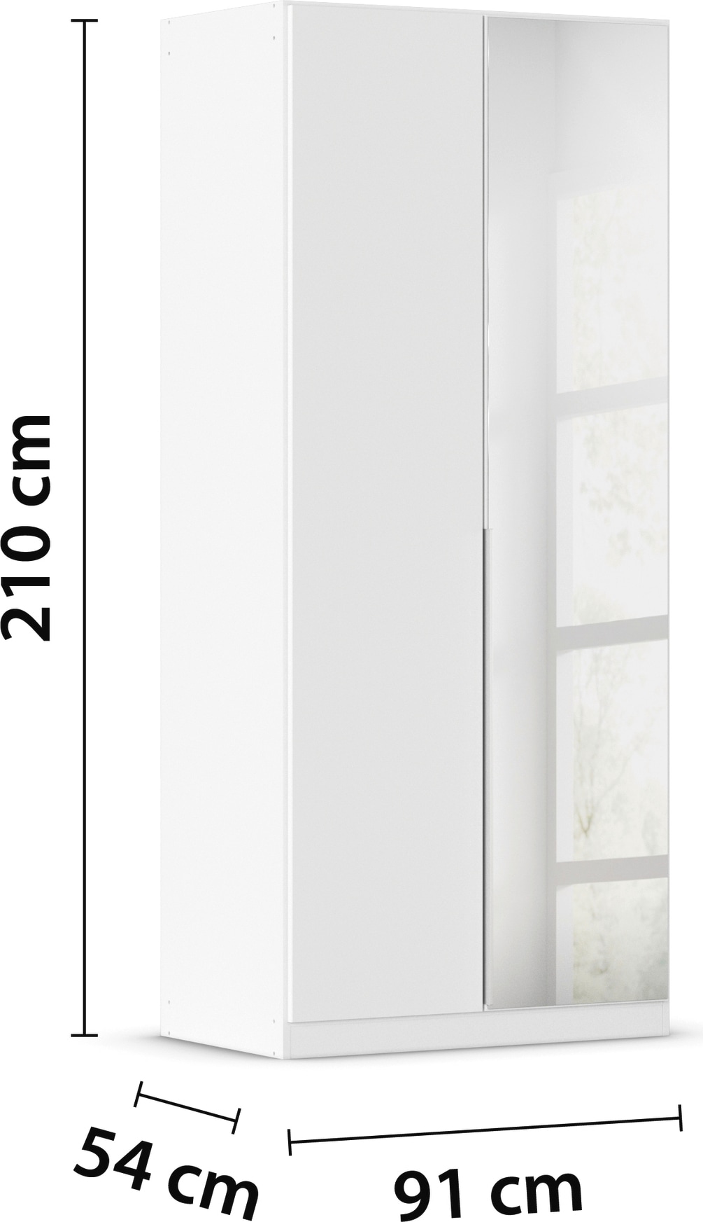 GOODproduct Drehtürenschrank »Kleiderschrank Schrank Garderobe AGORDO mit Dekor- oder Hochglanzfront« in zwei Griff-Farben, Breiten 91-405 cm,  durchdachte Innenausstattung, in 8 Breiten und 2 Höhen MADE IN GERMANY