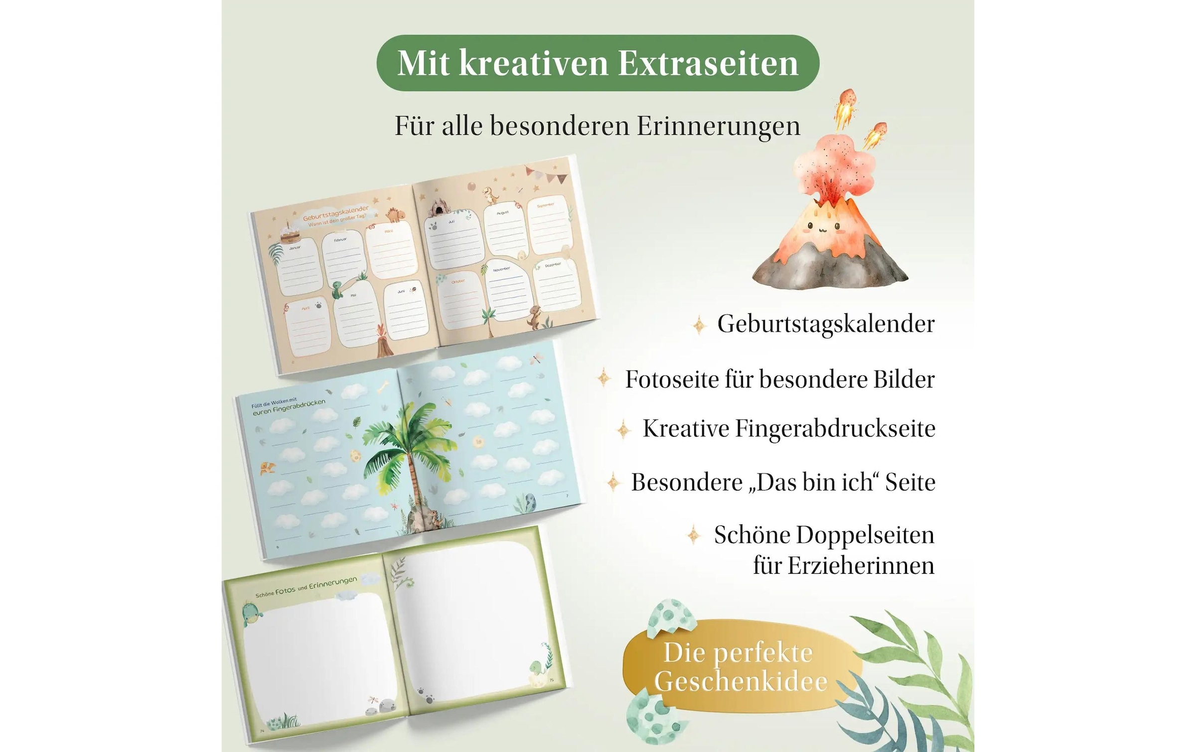   Tagebuch »Eulentaler Dino« DIN A4 Liebevolles Freundealbum für Kita-Erinnerungen