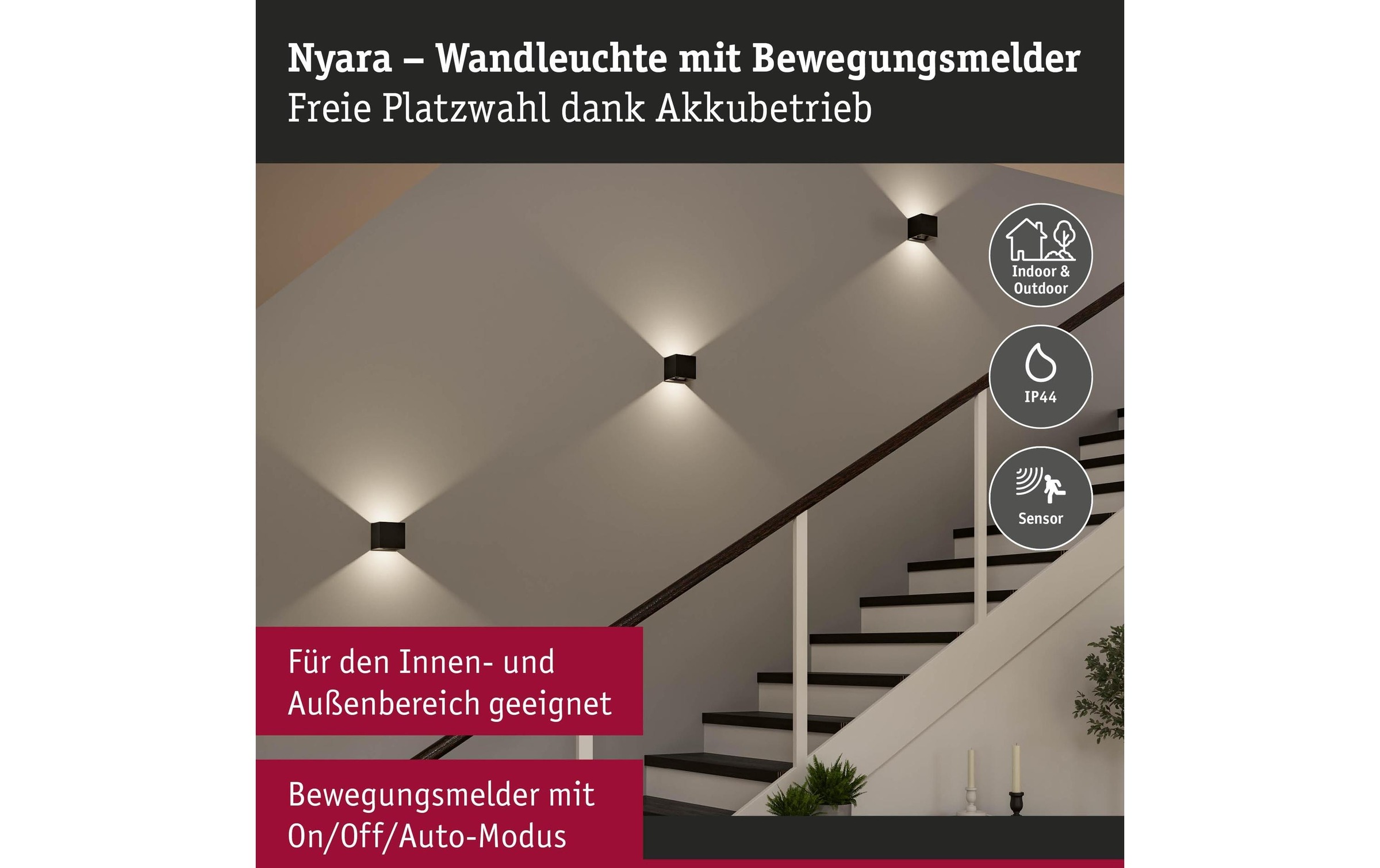 Paulmann Lampe murale »Nyara IP44« 1 cuis blanc chaud