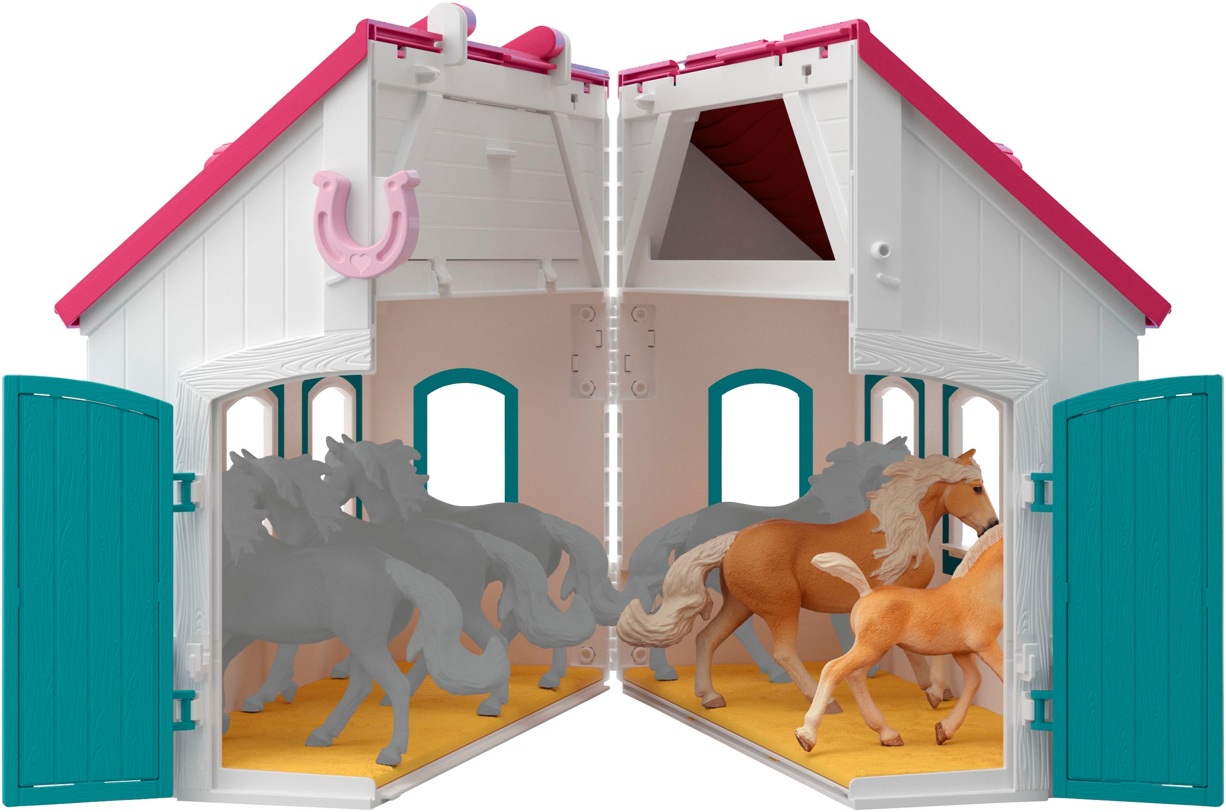 Schleich® Spielwelt »HORSE CLUB, Offenstall -Kleines Hufeisen (42703)« Made in Europe