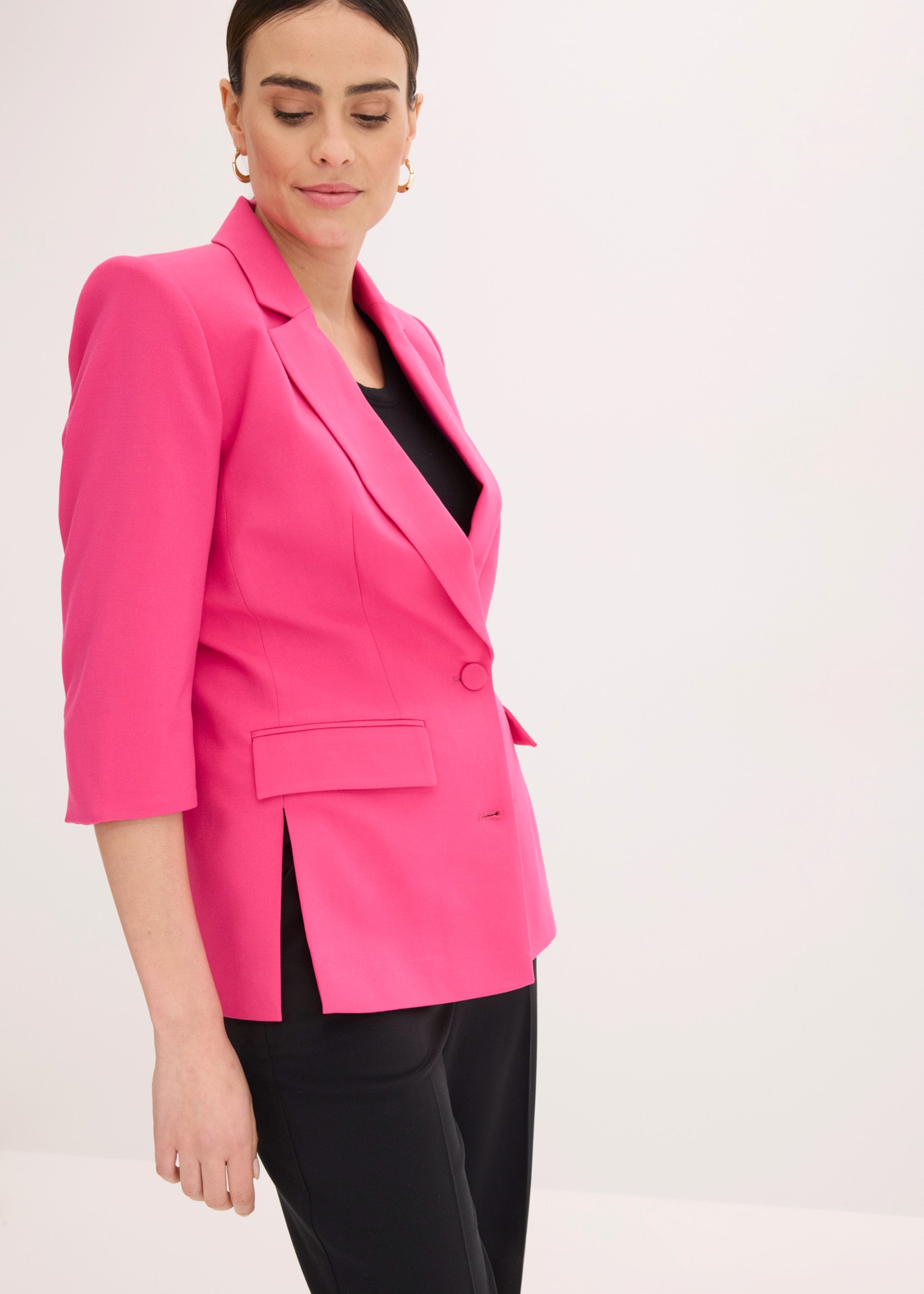 bonprix Veste blazer avec col revers, coupe loose fit